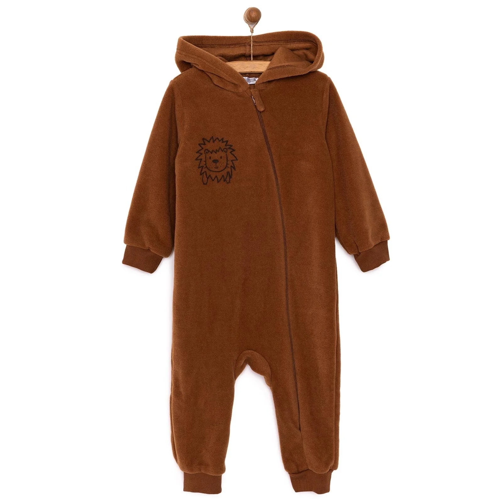 HelloBaby Basic Fleece Jumpsuit - Brown - ebebek - Black Friday