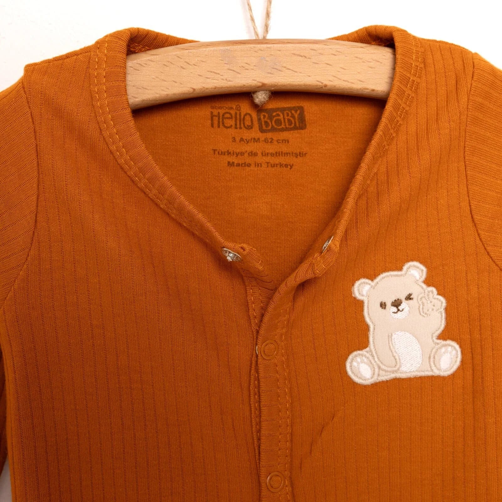 HelloBaby Newborn Boy Footed Jumpsuit - Dark Orange - ebebek - Black Friday