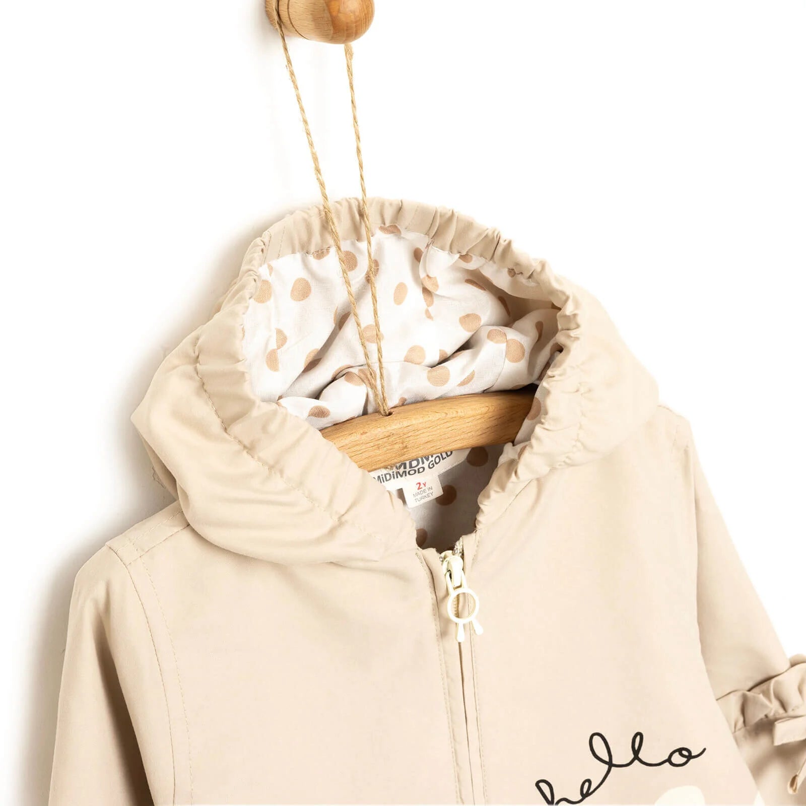 Midimod Basic Baby Girl Hooded Rabbit Raincoat - Beige - ebebek - Black Friday