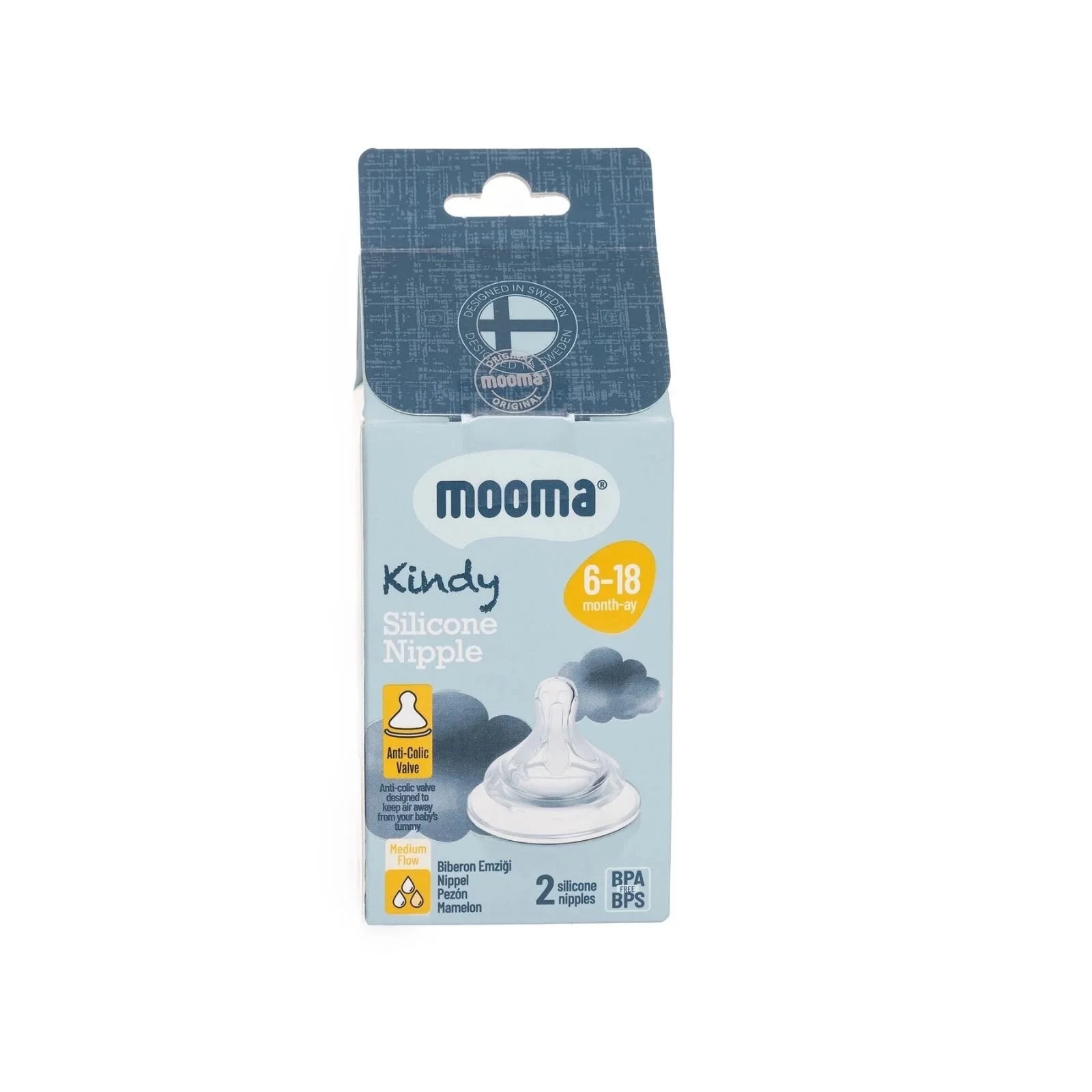 Mooma Kindy Silicone Teats Medium Flow 6 - 18 months Pack of 2 - ebebek - Christmas