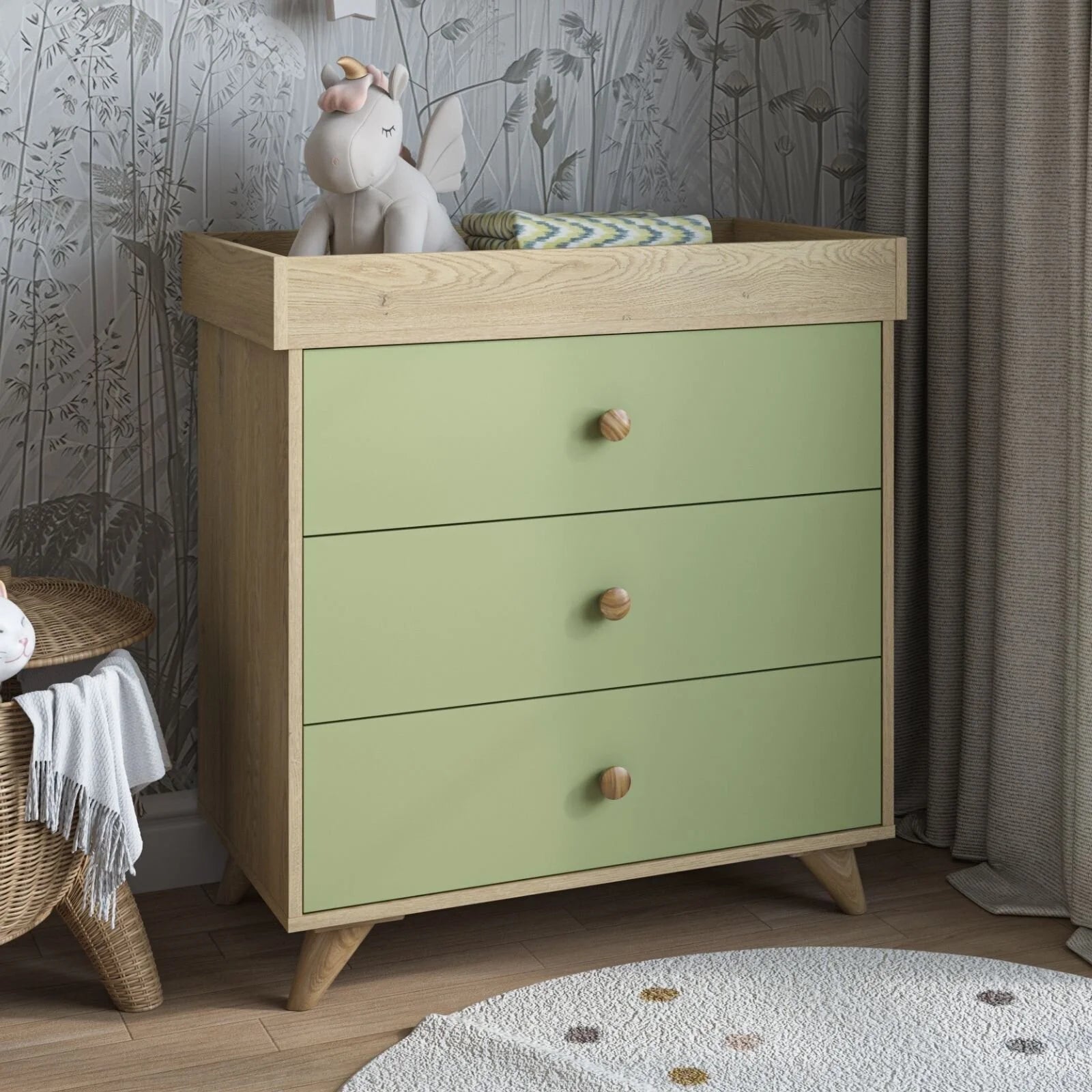 Shefa Kids 890 Changing Dresser - Pistachio Green - ebebek - Black Friday