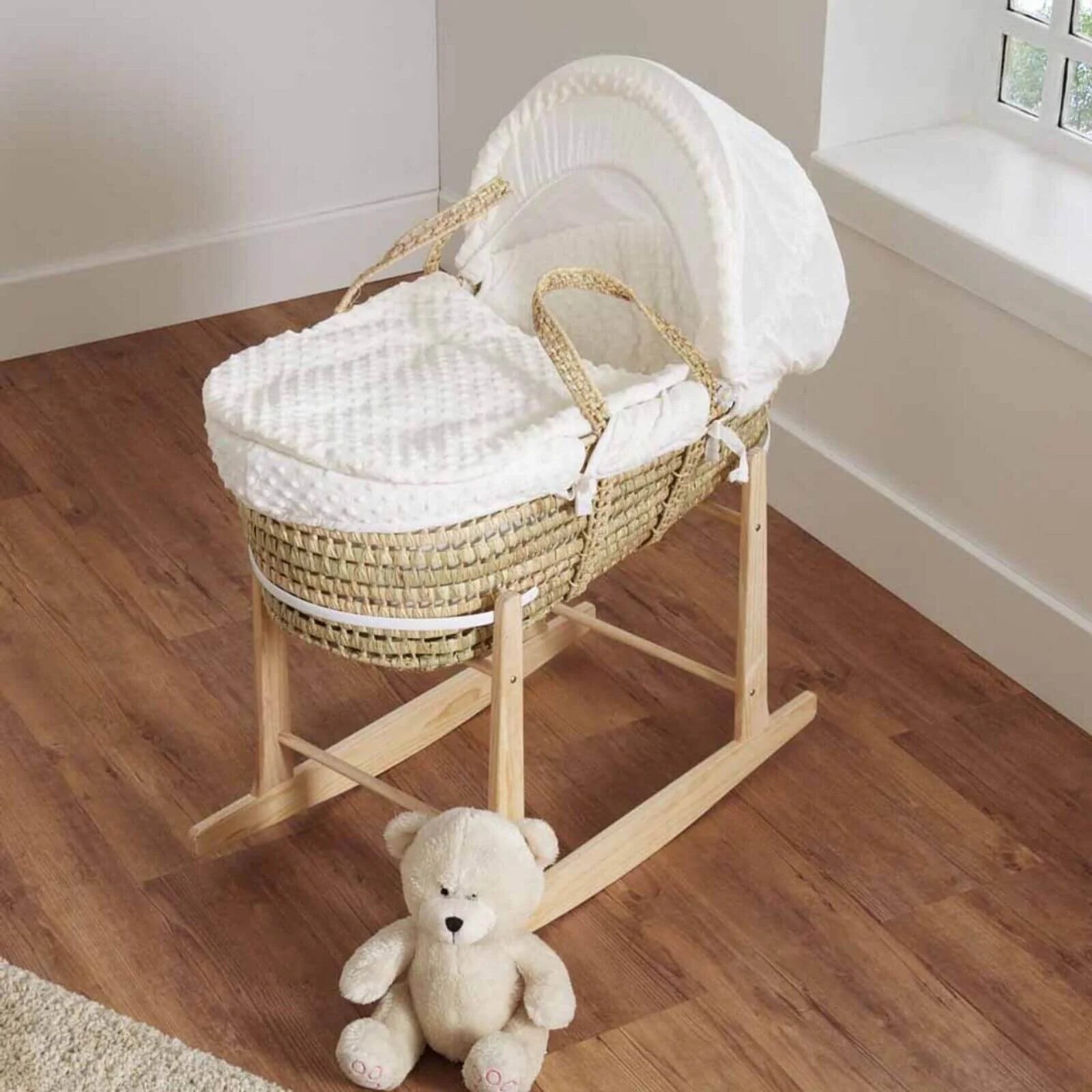 Clair de Lune Cream Dimple Palm Moses Basket - Cream - ebebek - Black Friday