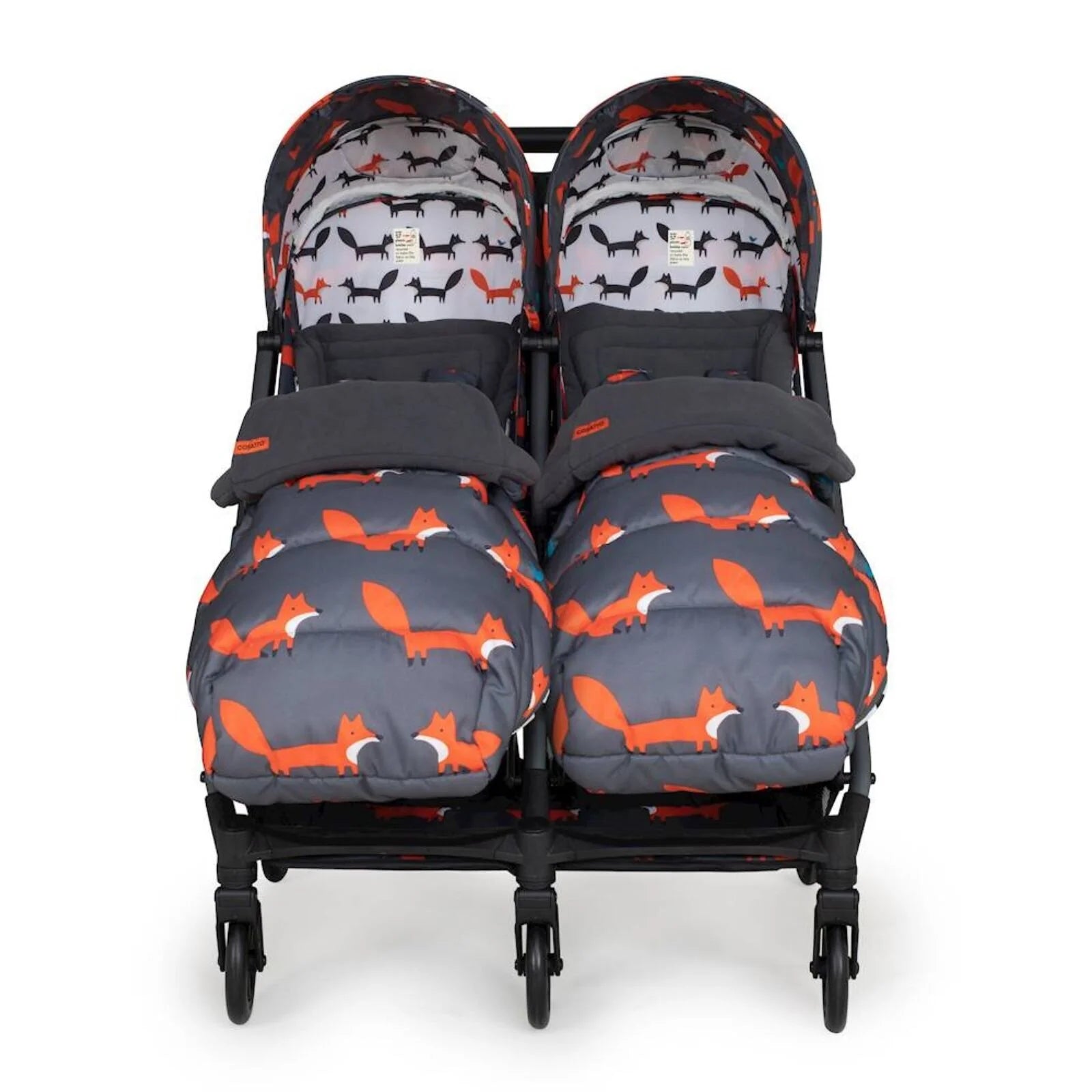 Cosatto Woosh Double Stroller - Charcoal Mister Fox - ebebek - Black Friday