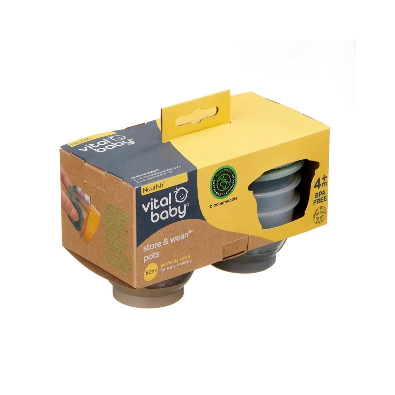 Vital Baby Nourish Store & Wean Pots 60ml Pack of 6 - ebebek - Black Friday