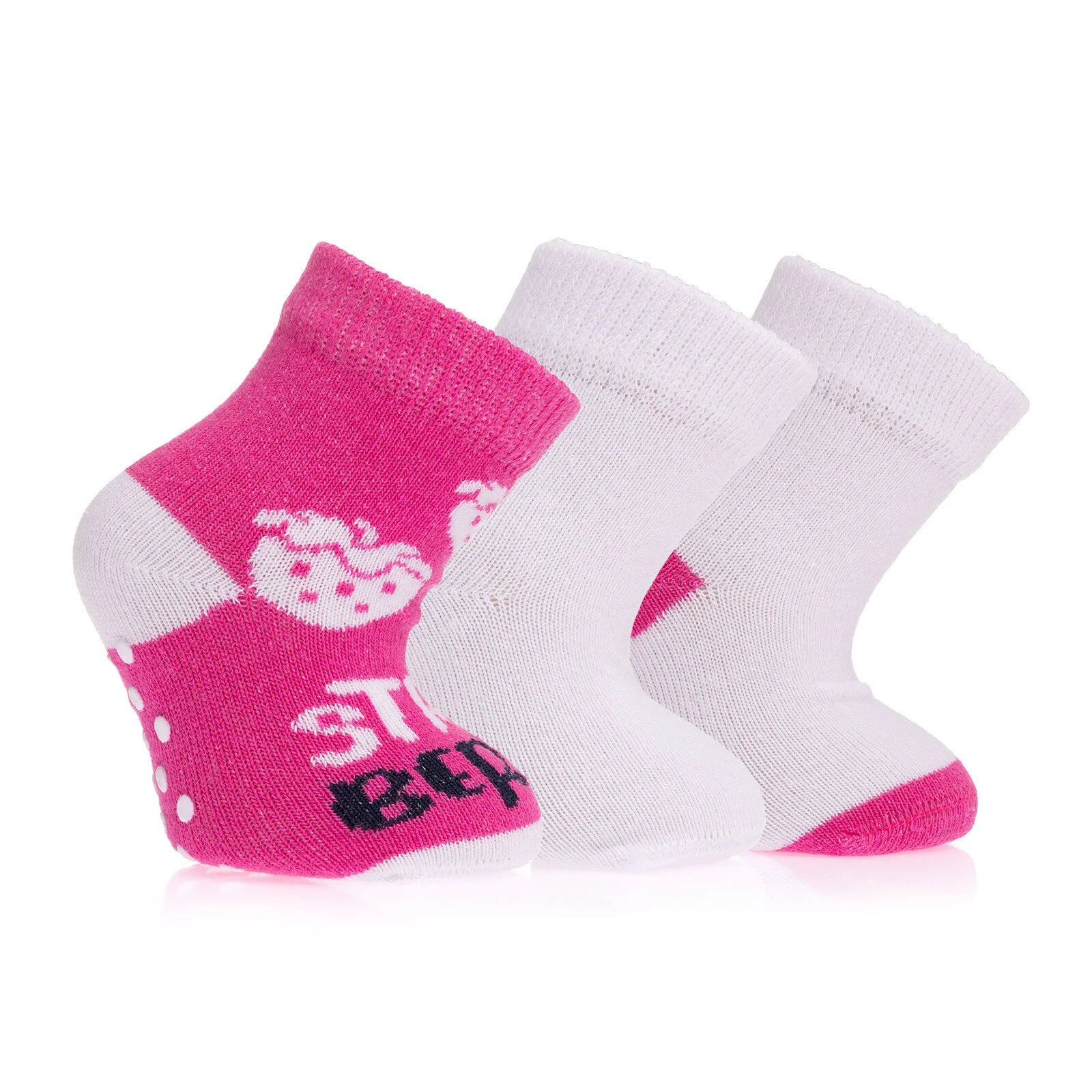 Step Baby Girl Non - Slip Socks 3 Pcs - Pink - ebebek - Black Friday