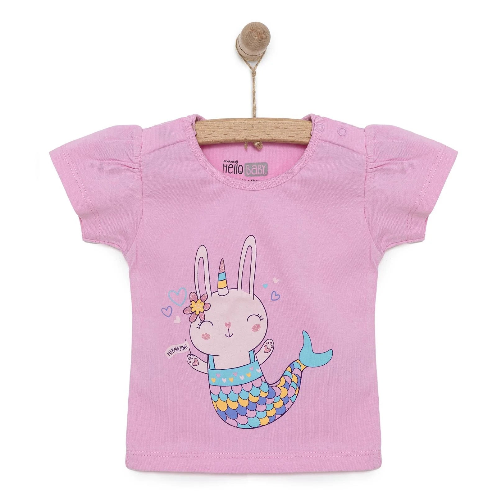 HelloBaby Basic Girl Mermaid Unicorn Printed Tshirt - Pink - ebebek - Black Friday