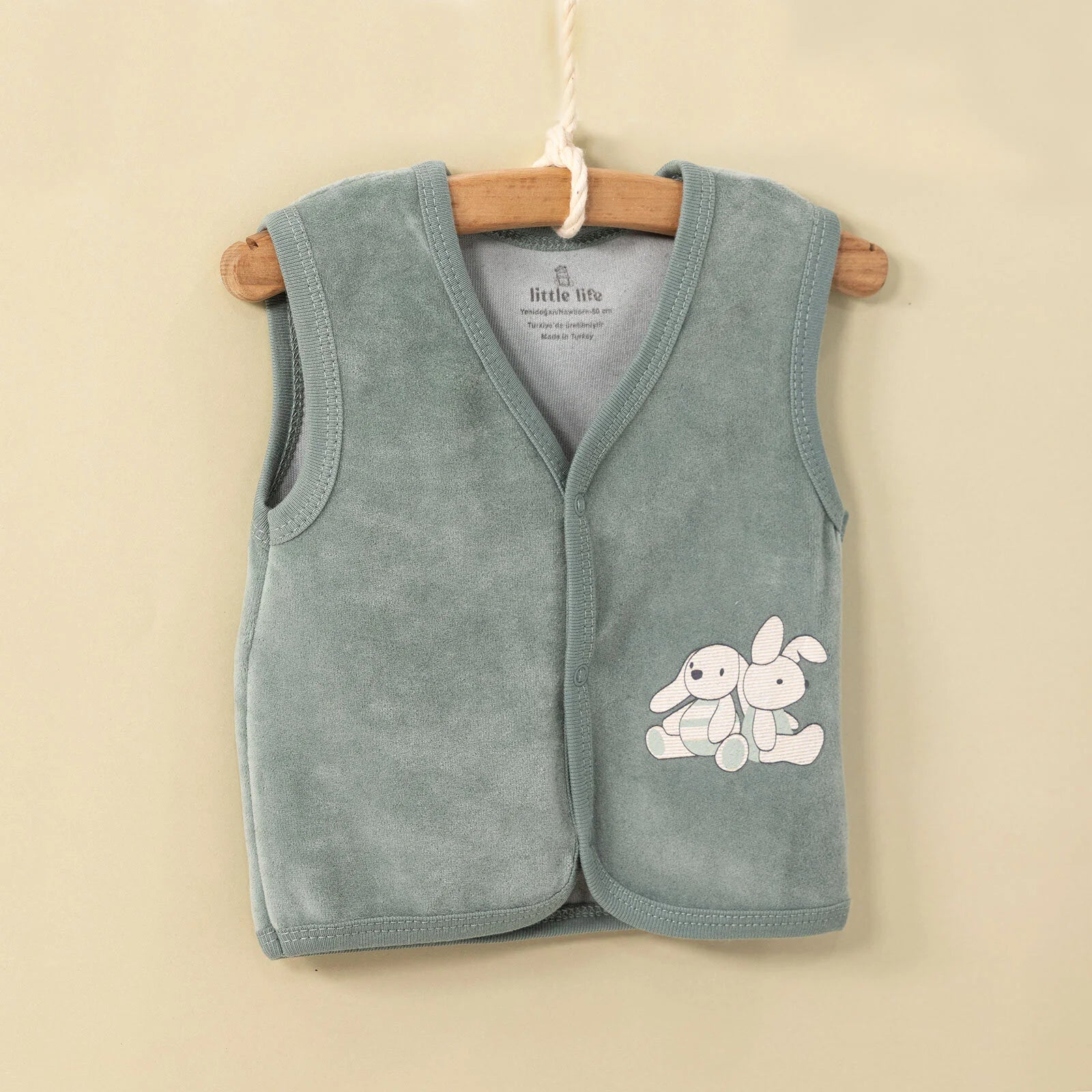 Little Life Newborn Boy Velvet Vest - Green - ebebek - Black Friday