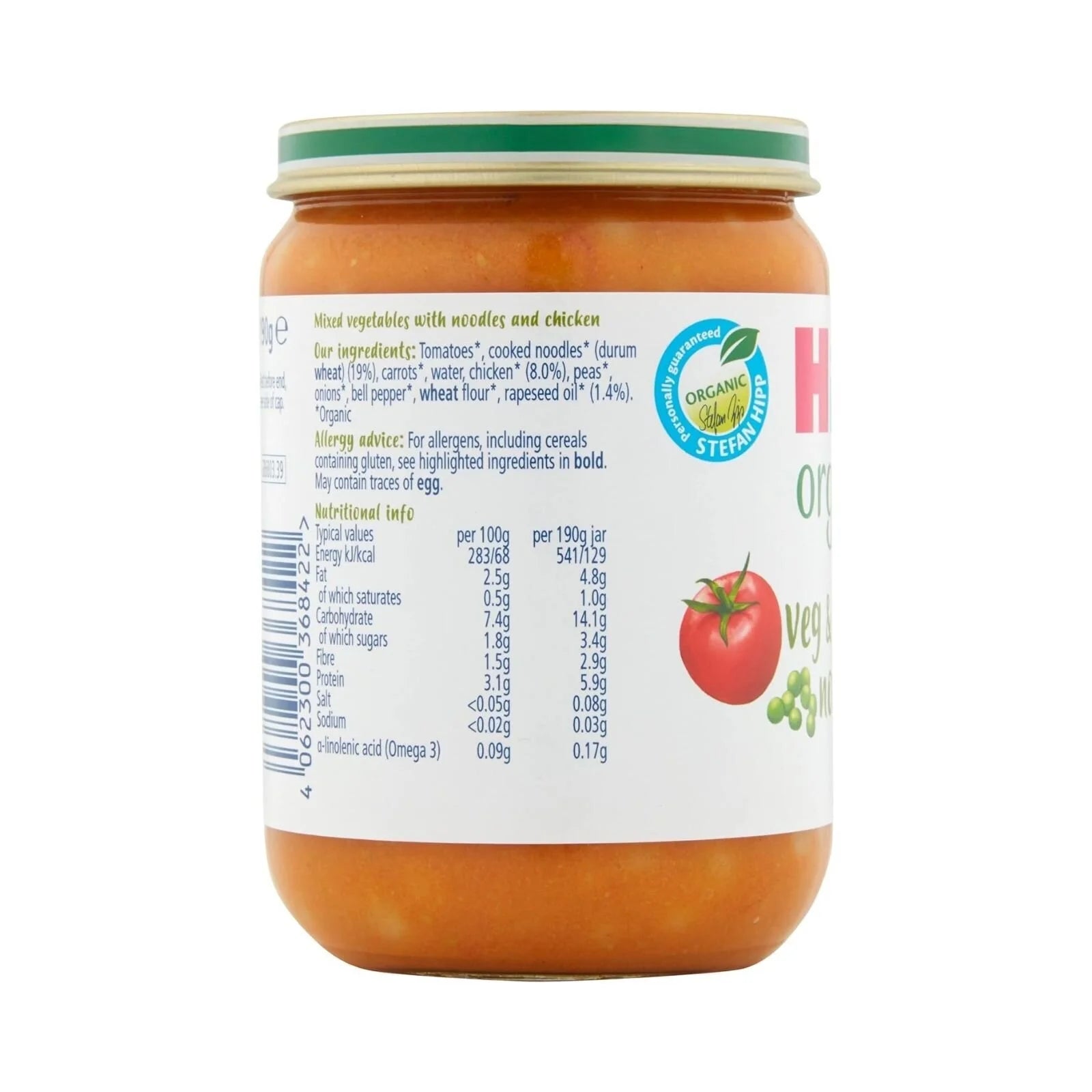 HiPP Organic Vegetables & Chicken Noodles Baby Food Jar 7+ months 190g - ebebek - Black Friday