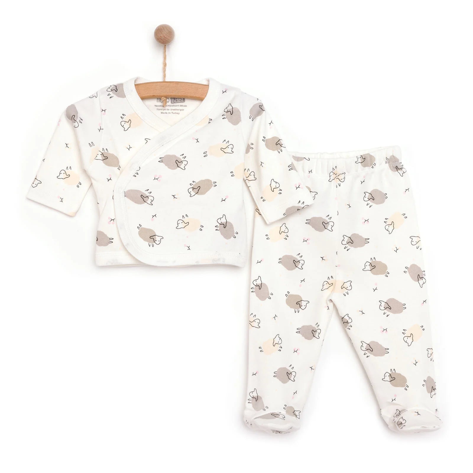 HelloBaby Girl Wrapover Top - Footed Bottom - Ecru - ebebek - Black Friday