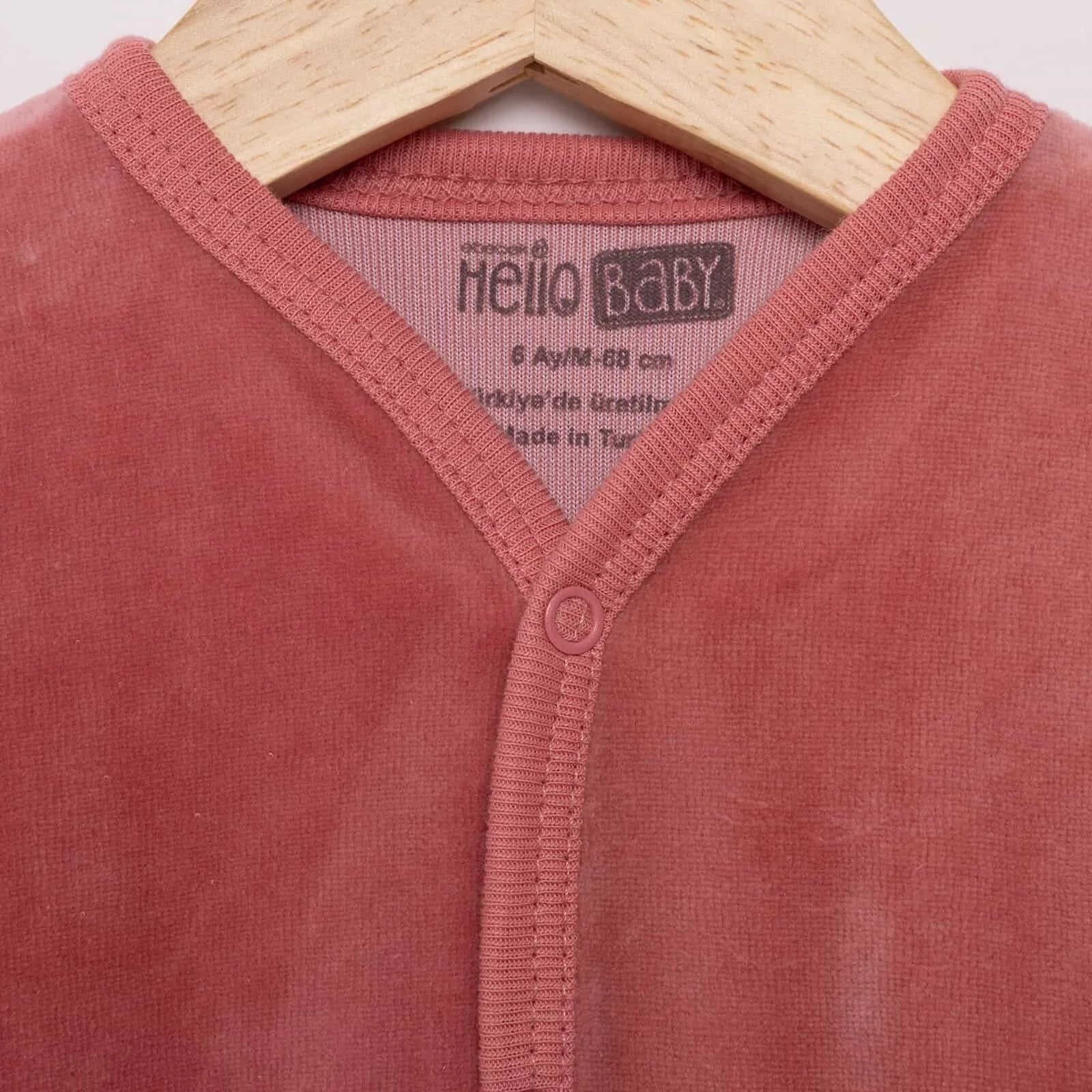 HelloBaby Girl Velvet Footed Jumpsuit - Light Rose - ebebek - Black Friday