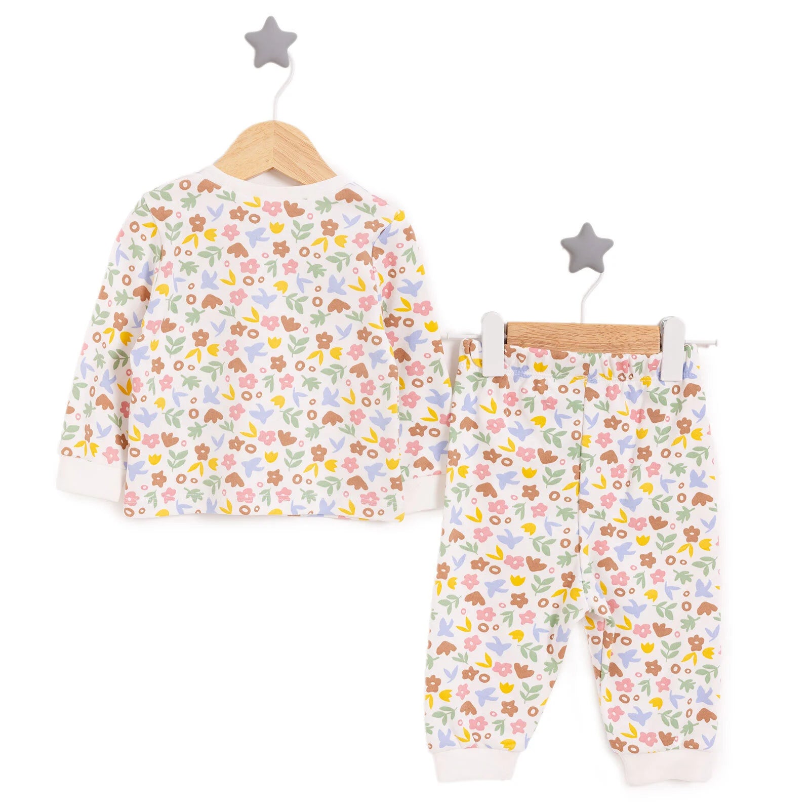 HelloBaby Girl Long Sleeve Pyjamas Set - Ecru - ebebek - Black Friday