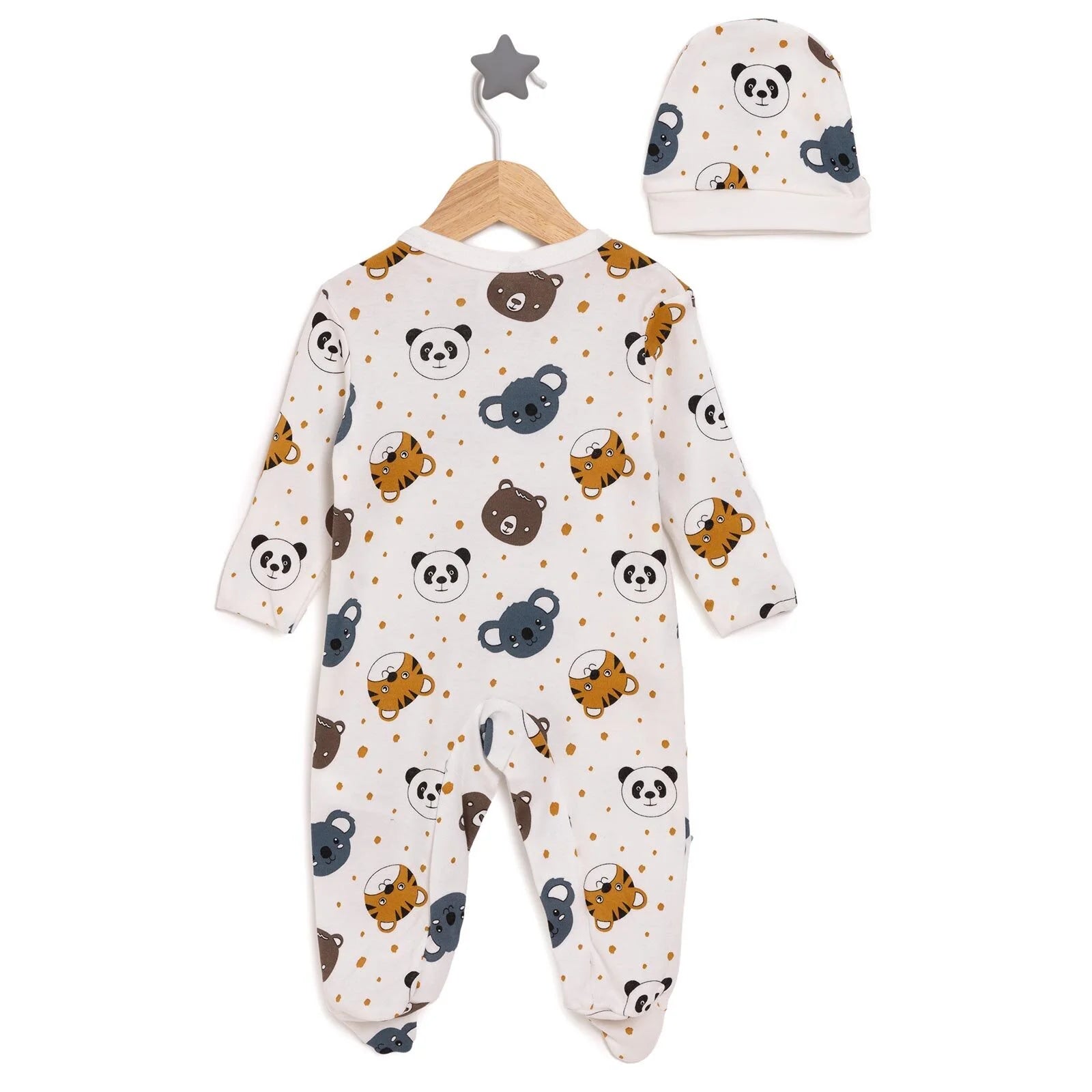 HelloBaby Boy Jumpsuit - Hat - Grey - ebebek - Black Friday