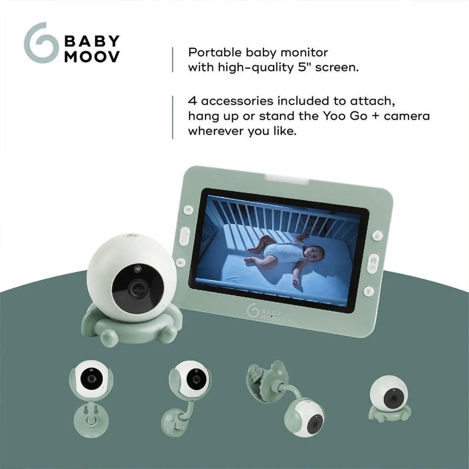 Babymoov Yoo Go Plus 5" HD Video Monitor - Green - ebebek - Black Friday