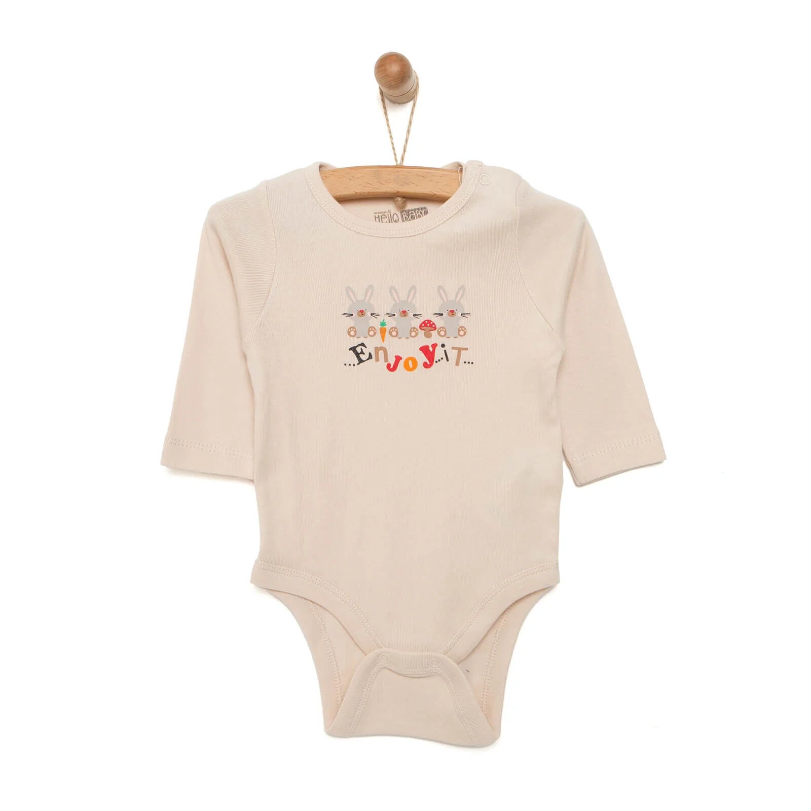 HelloBaby Unisex Long Sleeve Bodysuit - Beige - ebebek - Black Friday