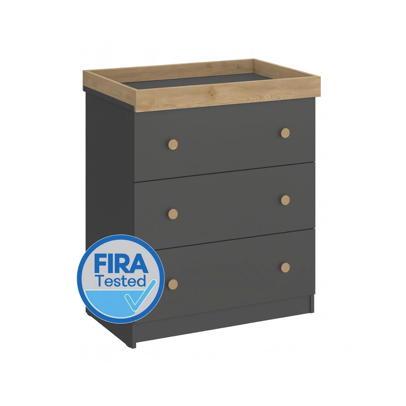 Shefa Kids 888 Changing Dresser - Graphite/Cremona Oak - ebebek - Black Friday