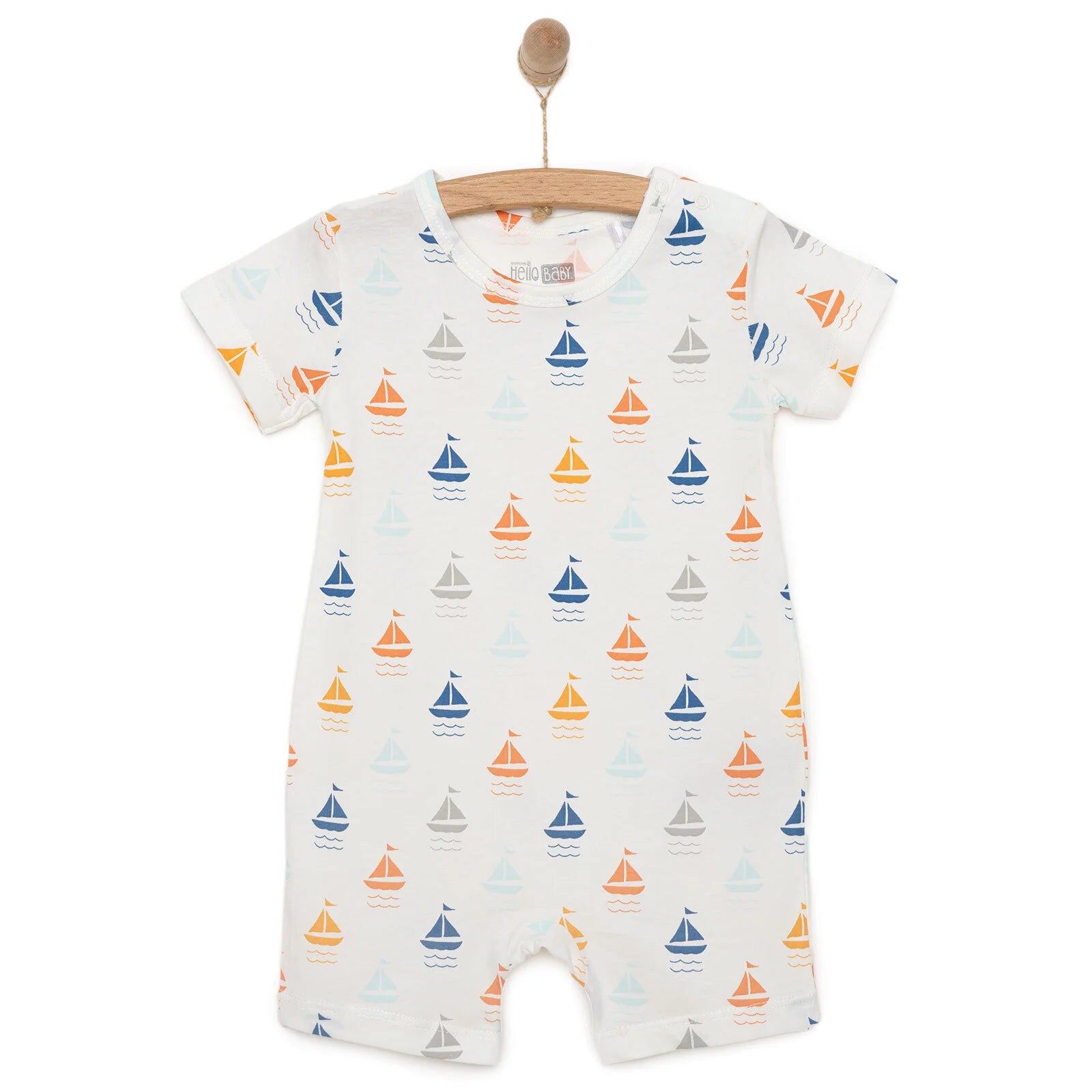 HelloBaby Newborn Boy Short Overalls - Ecru - ebebek - Black Friday