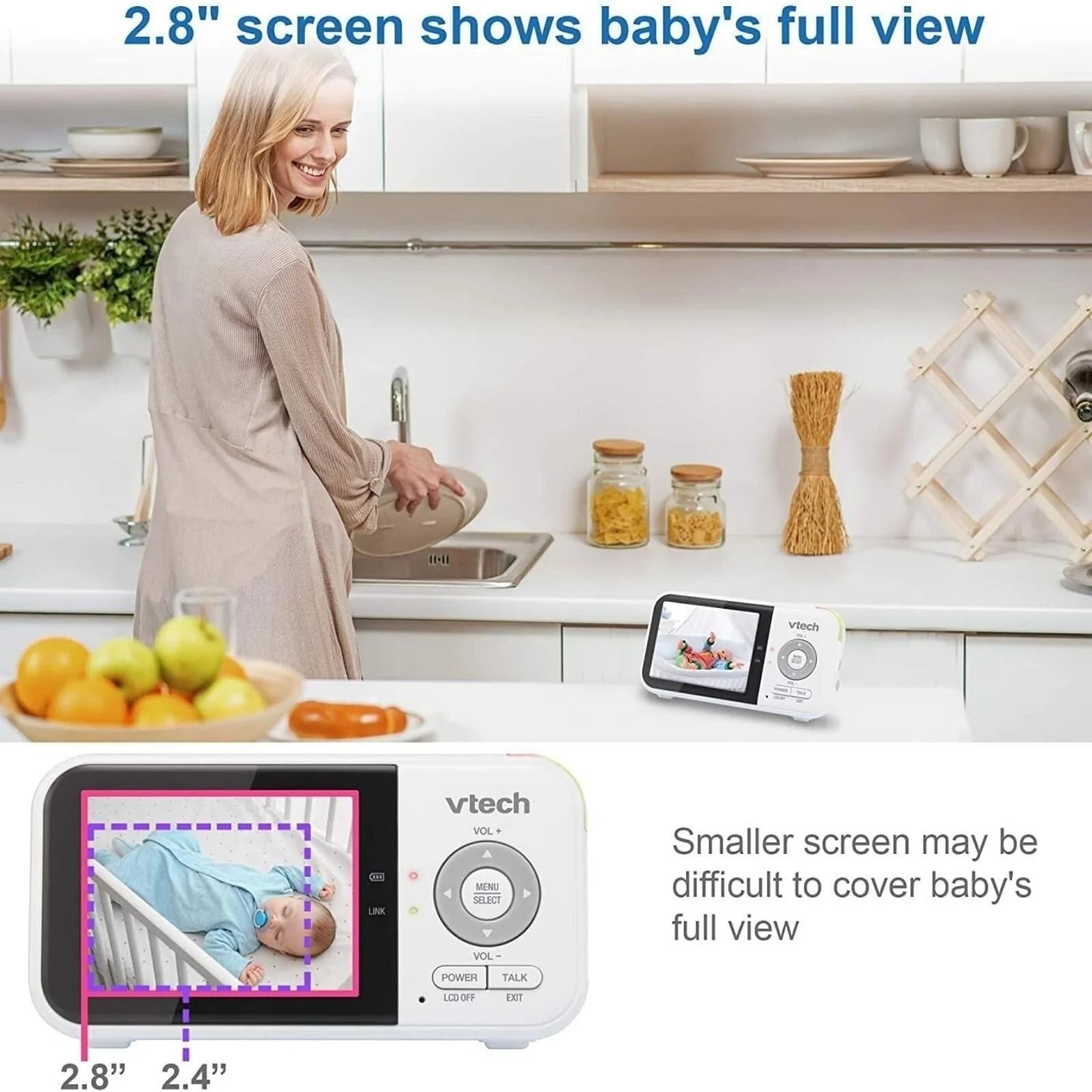 VTech VM819 2.8" Digital Video Baby Monitor with Adjustable Camera - ebebek - Black Friday
