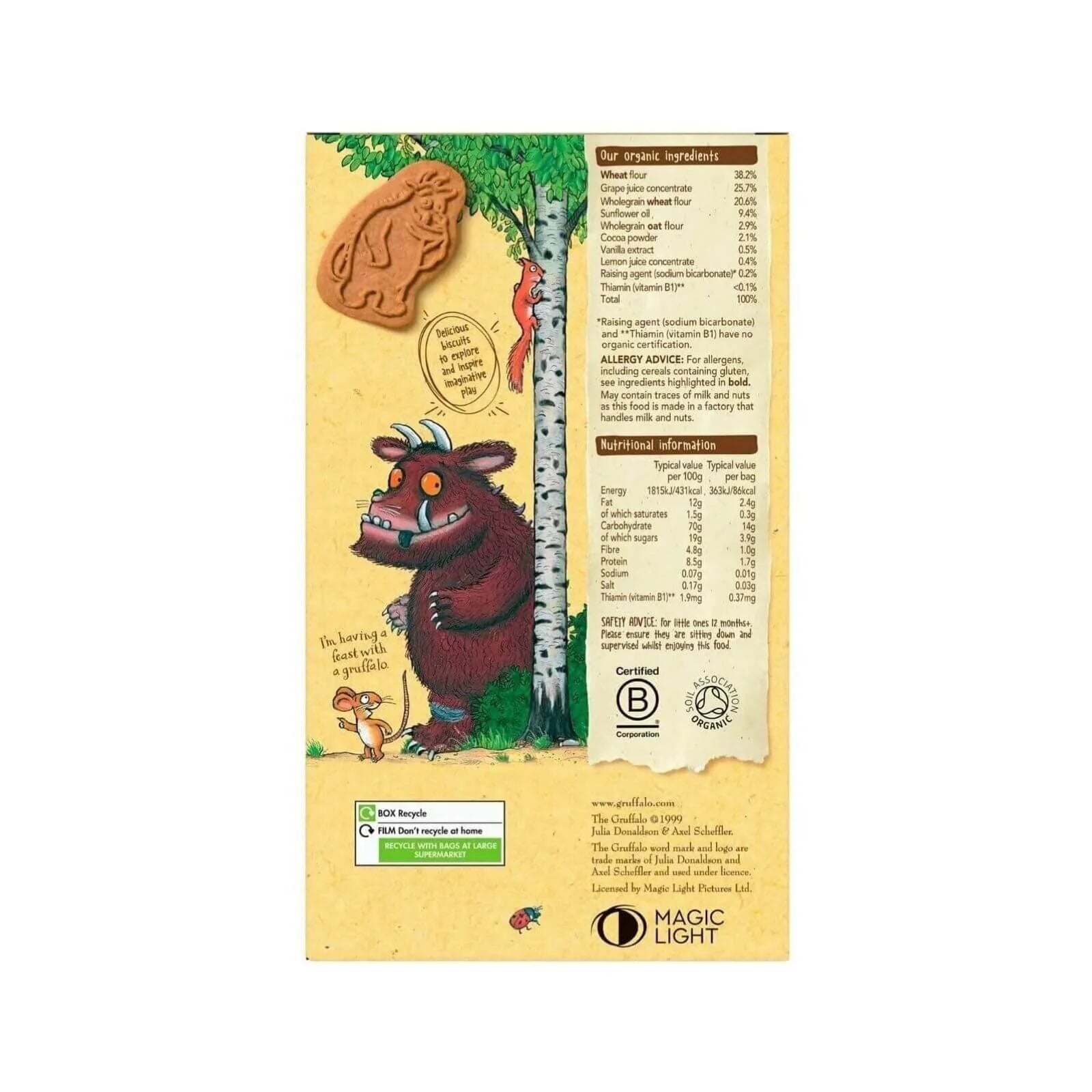Organix Gruffalo Cocoa & Vanilla Biscuit 12+ months 100g (5x20g) - ebebek - Black Friday