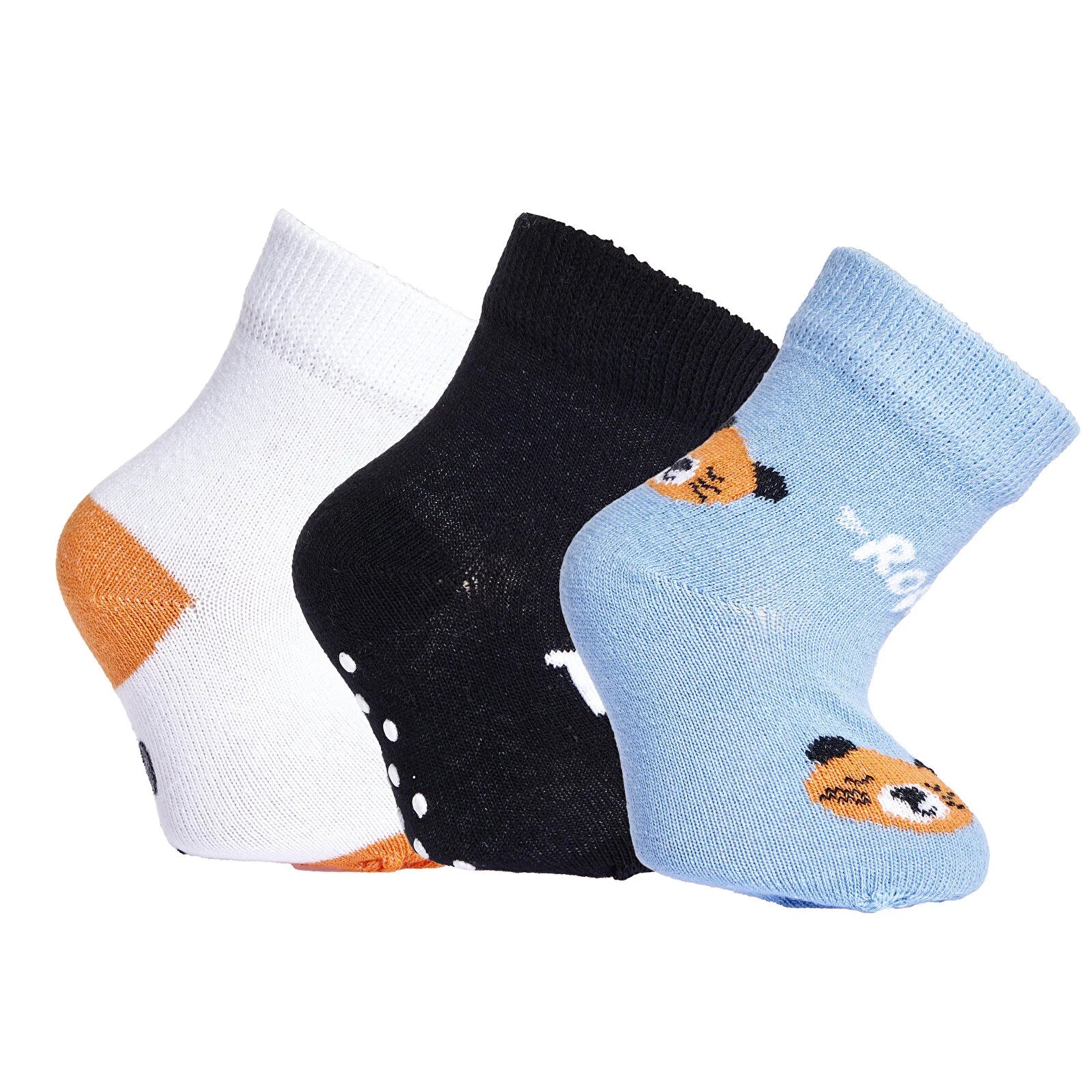 HelloBaby Baby Boy Non - Slip Baby Socks 3 Pcs - Orange - ebebek - Black Friday
