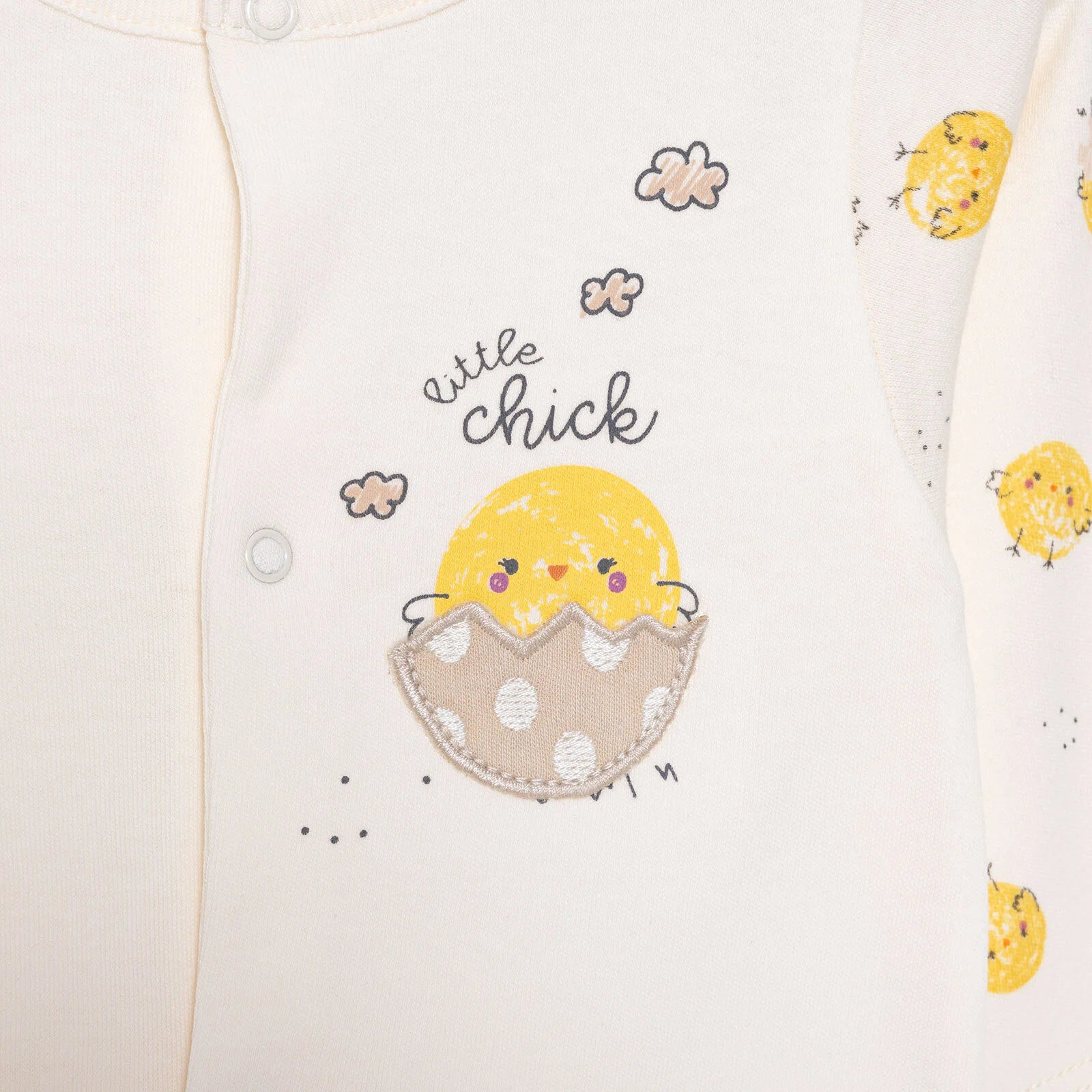 Bebetto Newborn Chıck Chıck Footed Jumpsuit - Ecru - ebebek - Black Friday