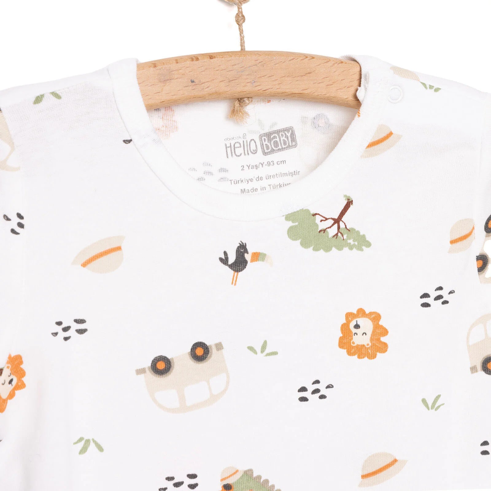 HelloBaby Boy Short Sleeve Bodysuit - Ecru - ebebek - Black Friday