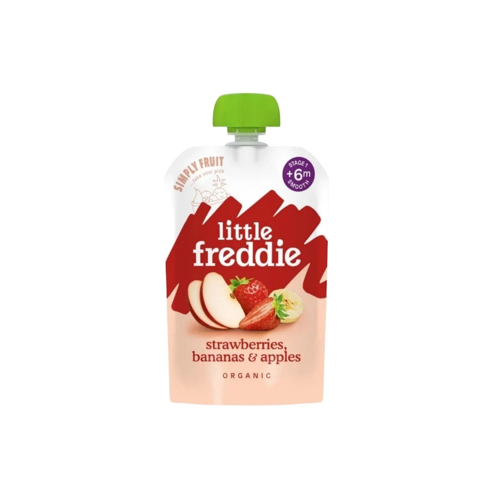 Little Freddie Organic Good for Brains Strawberries Bananas & Apples Baby Food Pouch with Omega 3 6+ months 100g - ebebek - Black Friday