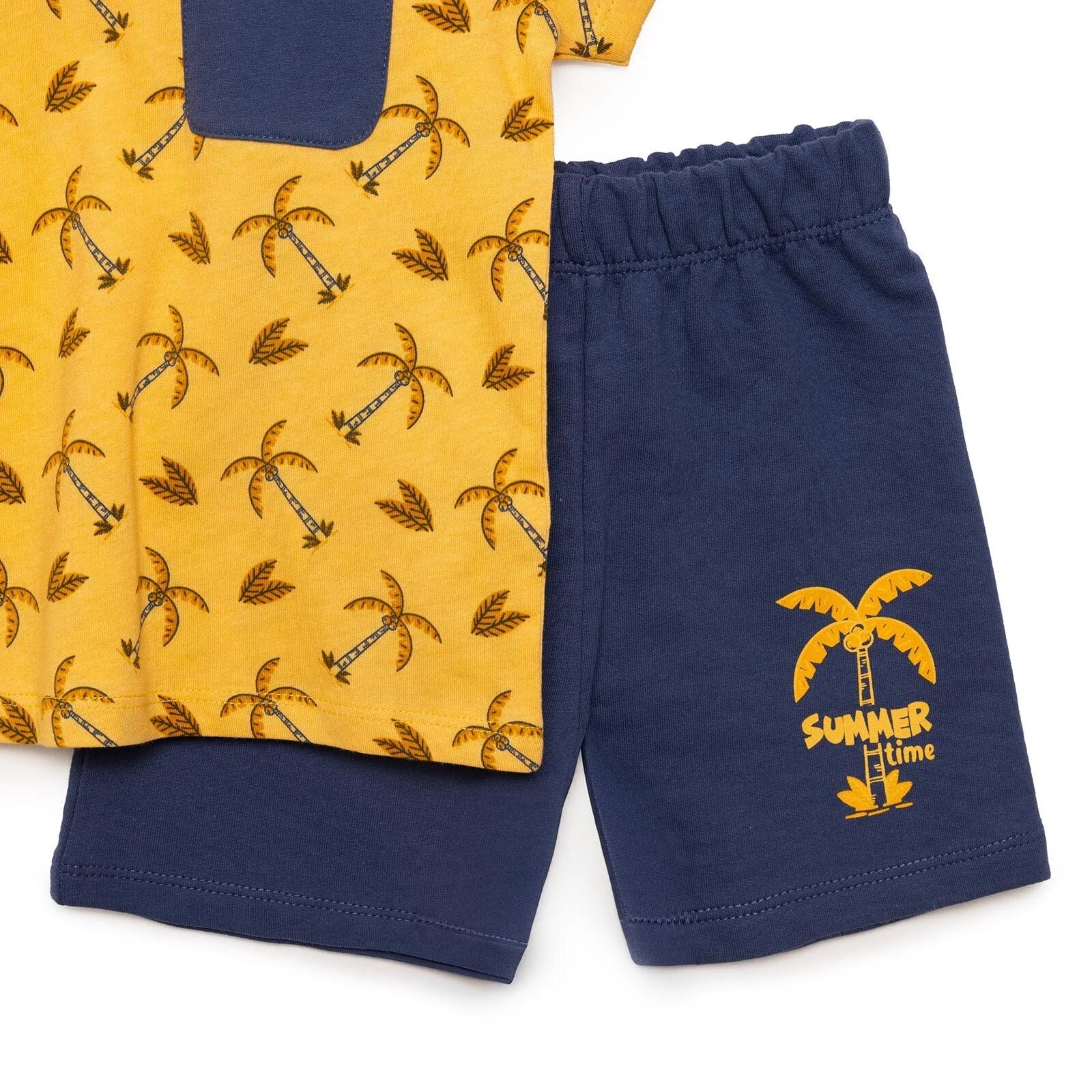 HelloBaby Basic Boy Palm Patterned Tshirt - Indigo - ebebek - Black Friday