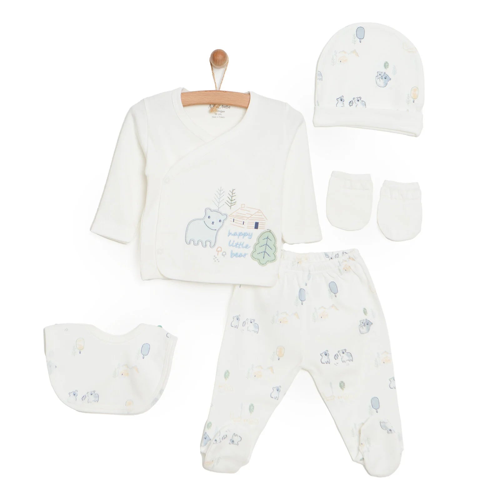 Aziz Bebe Baby Boy 5 Pcs Hospital Pack - Ecru - ebebek - Black Friday