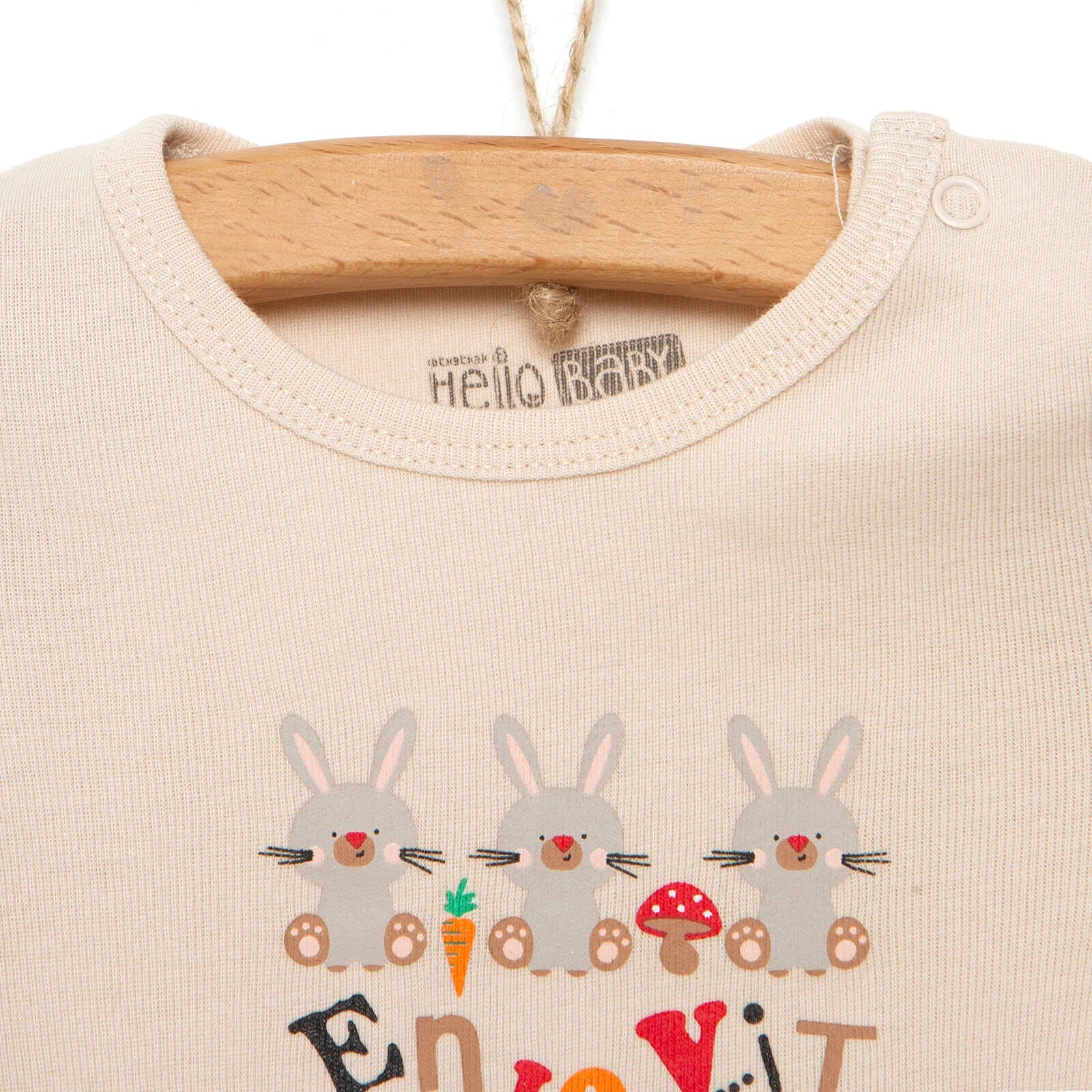 HelloBaby Unisex Long Sleeve Bodysuit - Beige - ebebek - Black Friday