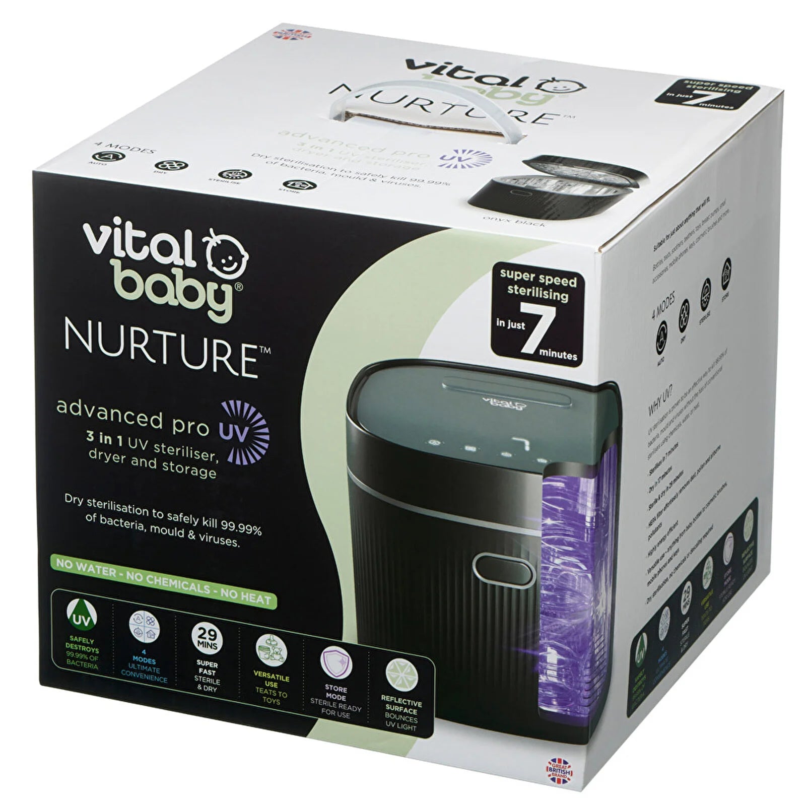 Vital Baby Nurture Advanced Pro UV Steriliser & Dryer - Black - ebebek - Black Friday