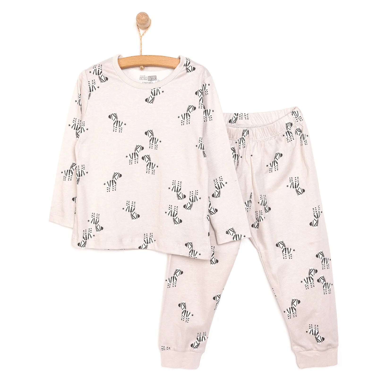 HelloBaby Baby Boy Long Sleeve Pyjamas Set - Beige - ebebek - Black Friday