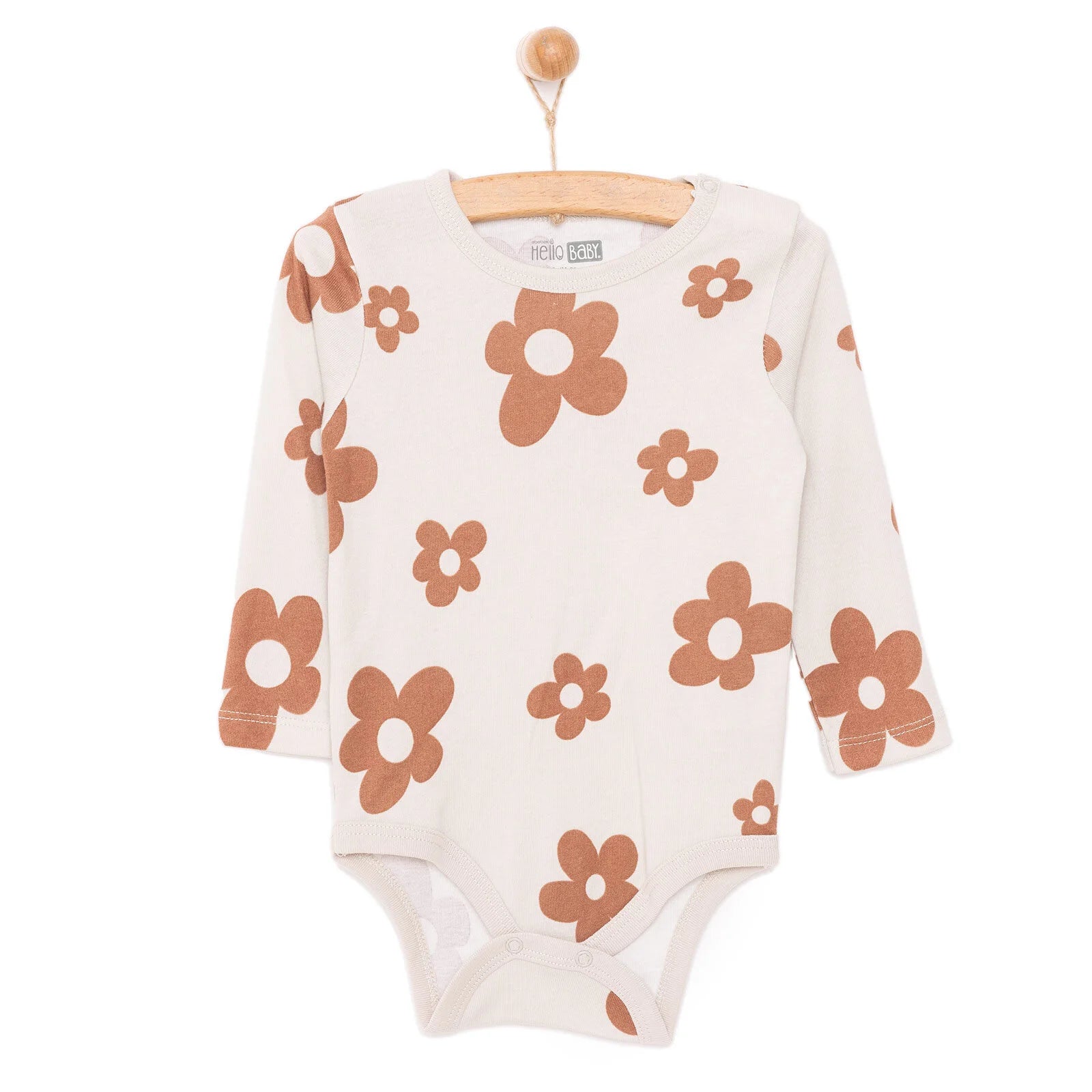 HelloBaby Girl Long Sleeve Bodysuit - Beige - ebebek - Black Friday