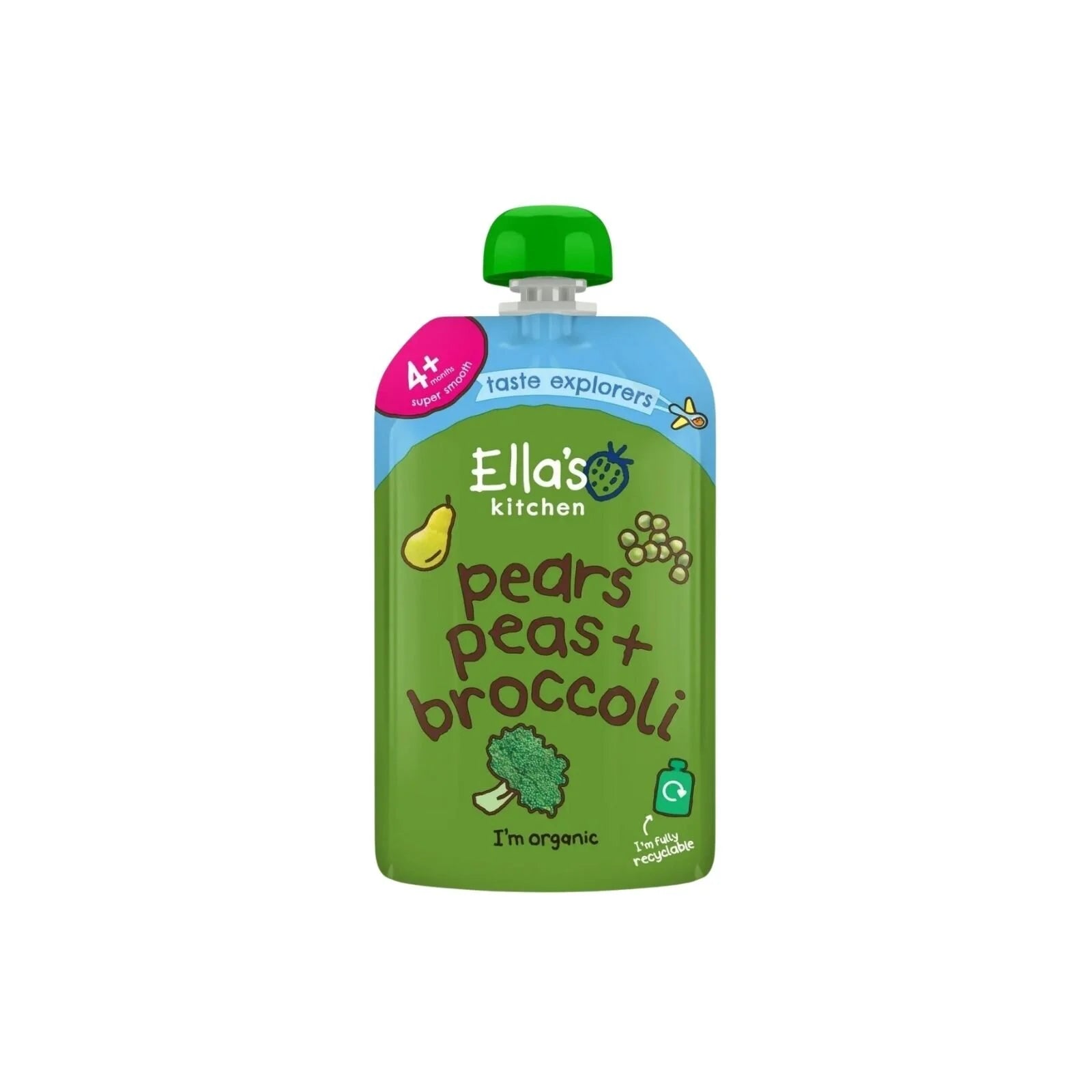 Ella's Kitchen Organic Broccoli Pears & Peas Pouch 4+ months 120g - ebebek - Black Friday