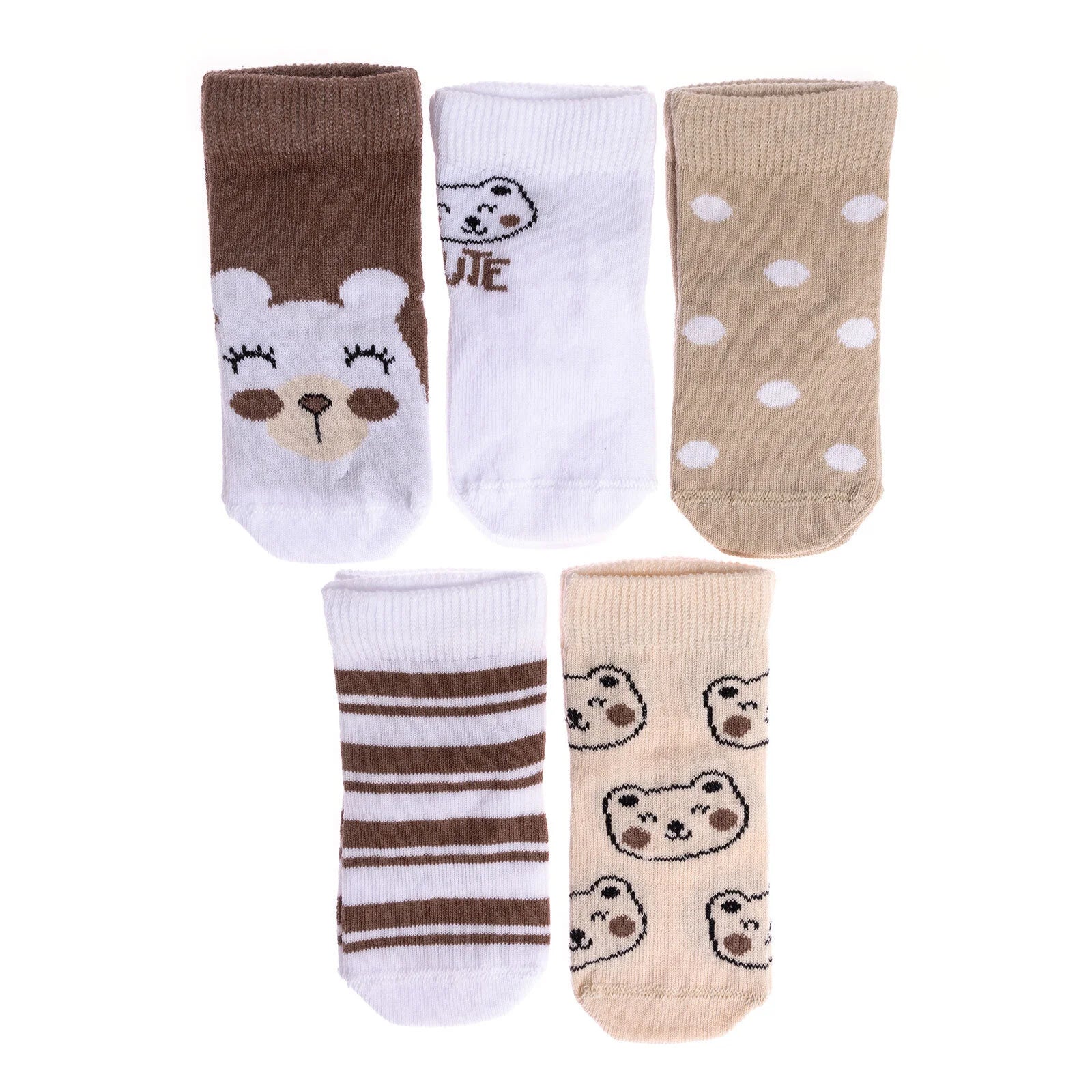 HelloBaby Baby Girl Socks 5 Pcs - Light Brown - ebebek - Black Friday