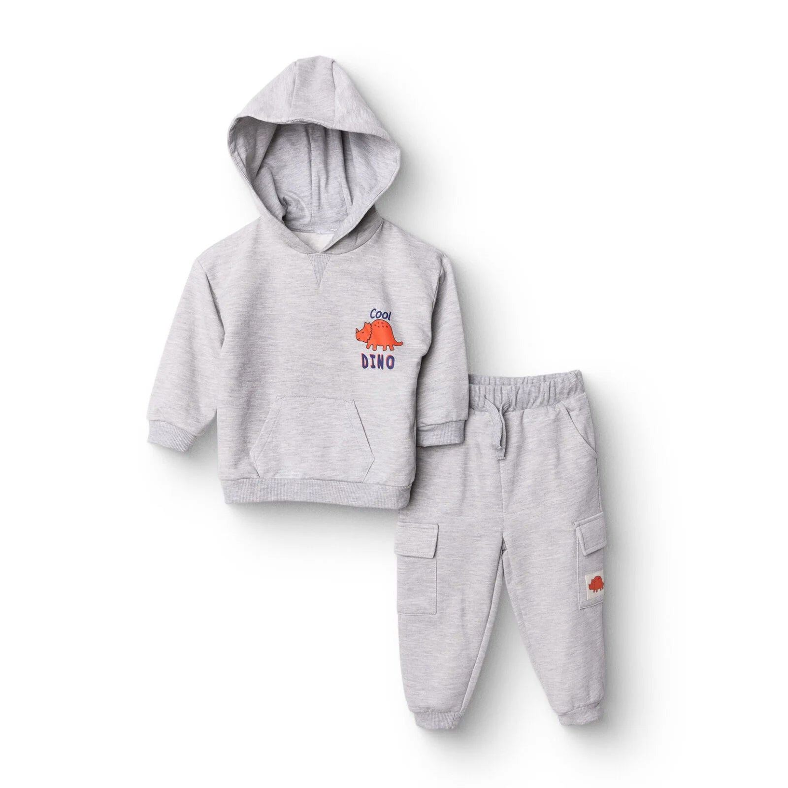 HelloBaby Cool Dino Jogging Set - Grey Melange - ebebek - Black Friday