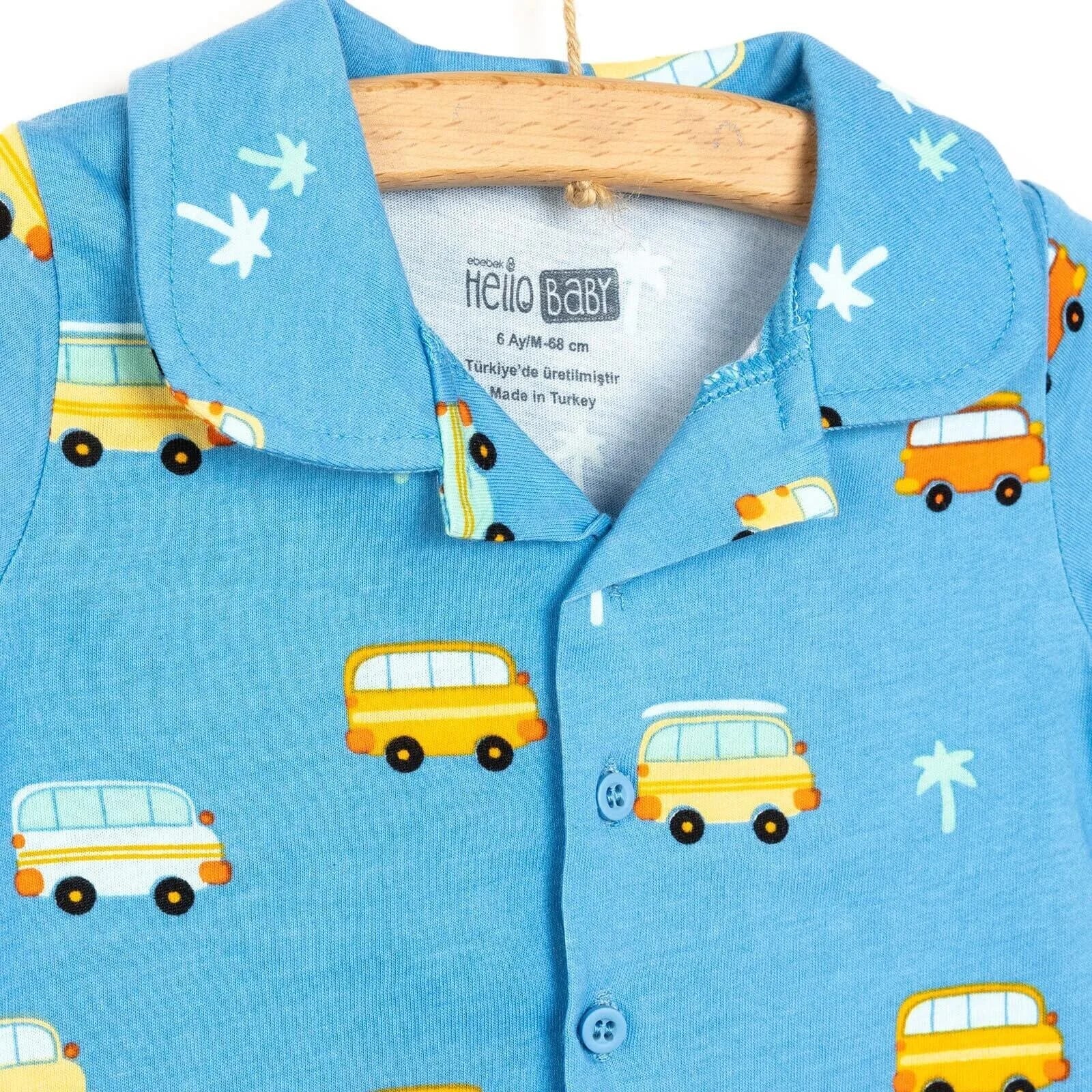 HelloBaby Baby Boy Short Sleeve Pyjamas - Blue - ebebek - Black Friday