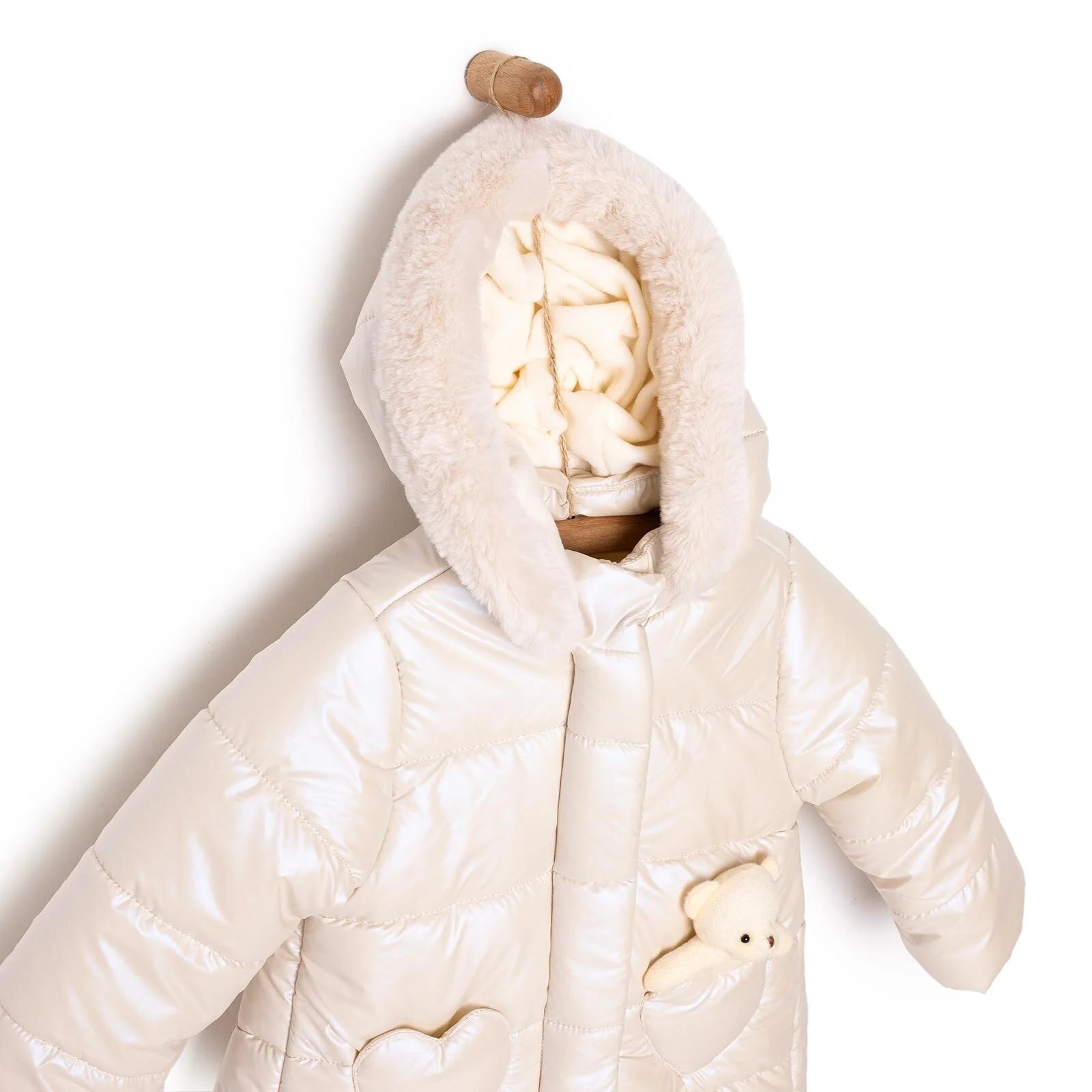 Midimod Basic Girl Rabbit Pocket Coat - Yellow - ebebek - Black Friday