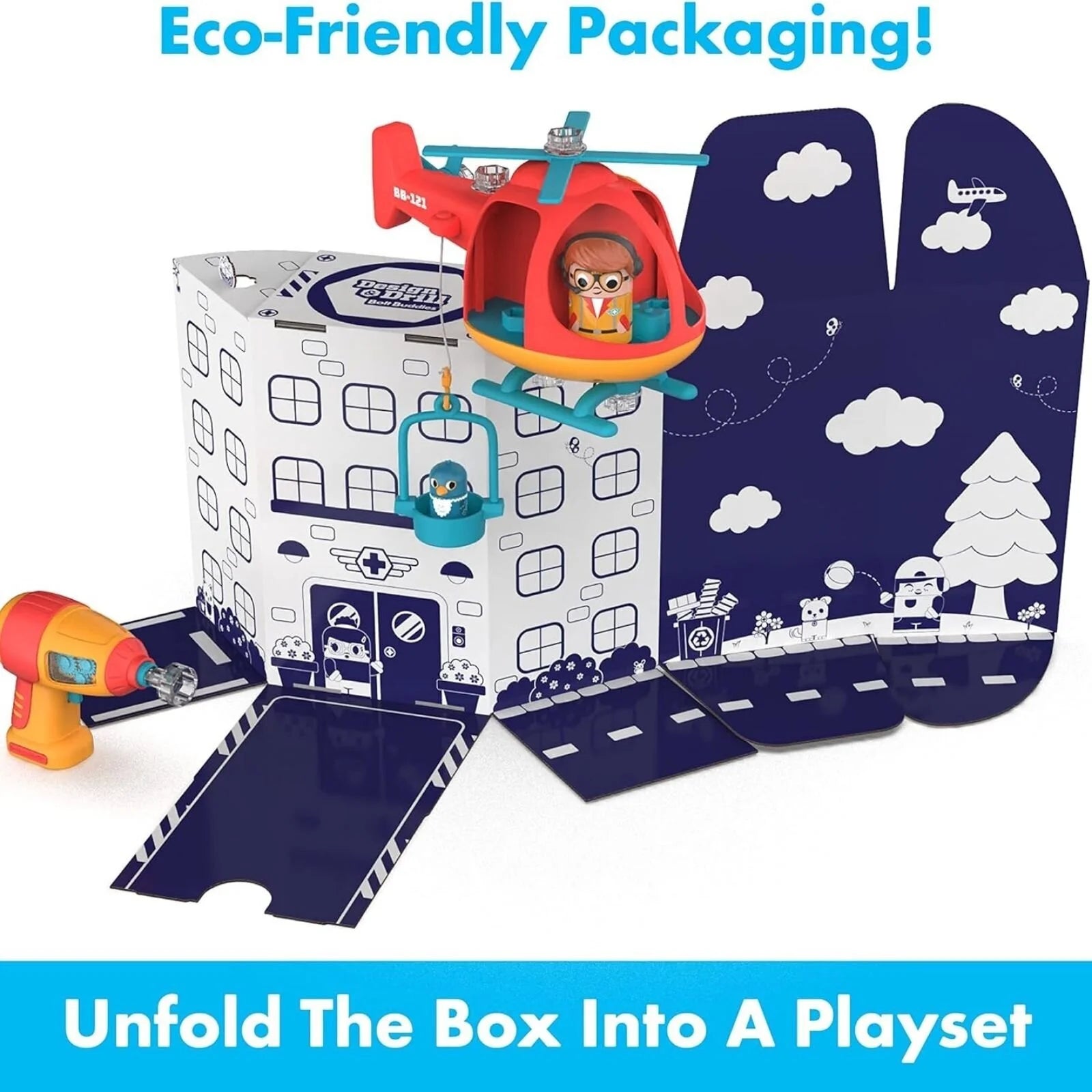 Design&Drill Bolt Buddies Police Helicopter - ebebek - Black Friday