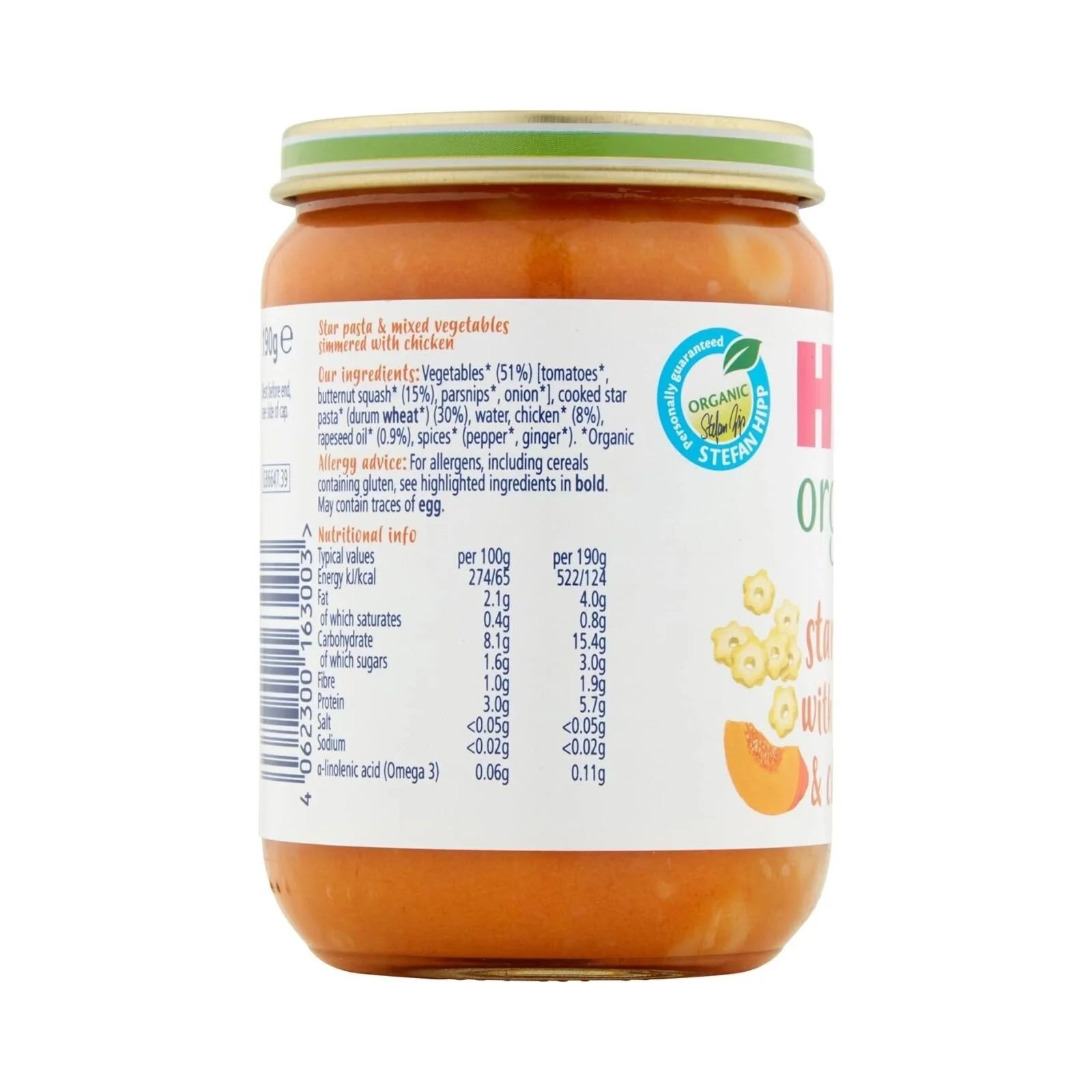 HiPP Organic Star Pasta with Squash & Chicken Baby Food Jar 7+ months 190g - ebebek - Black Friday