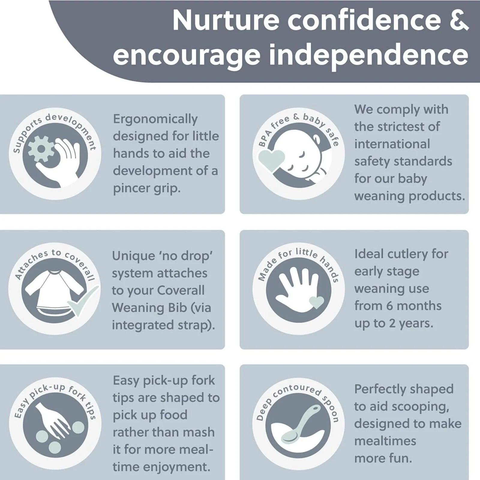 Bibado Handi Cutlery Attachable Weaning Cutlery Set 6+ months Pack of 2 - Blush - ebebek - Black Friday