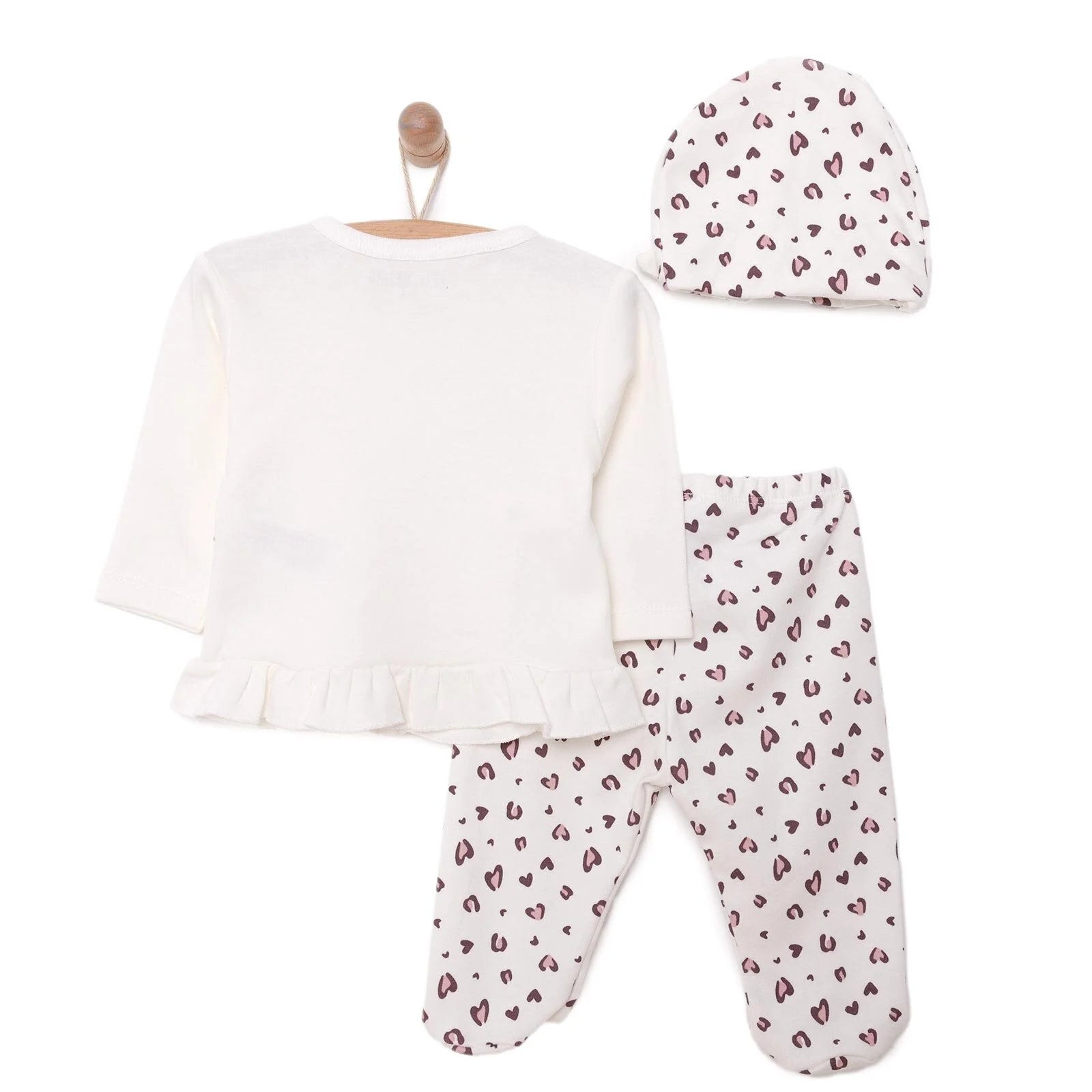 HelloBaby Body - Hat - Footed Jumpsuit - Ecru - ebebek - Black Friday