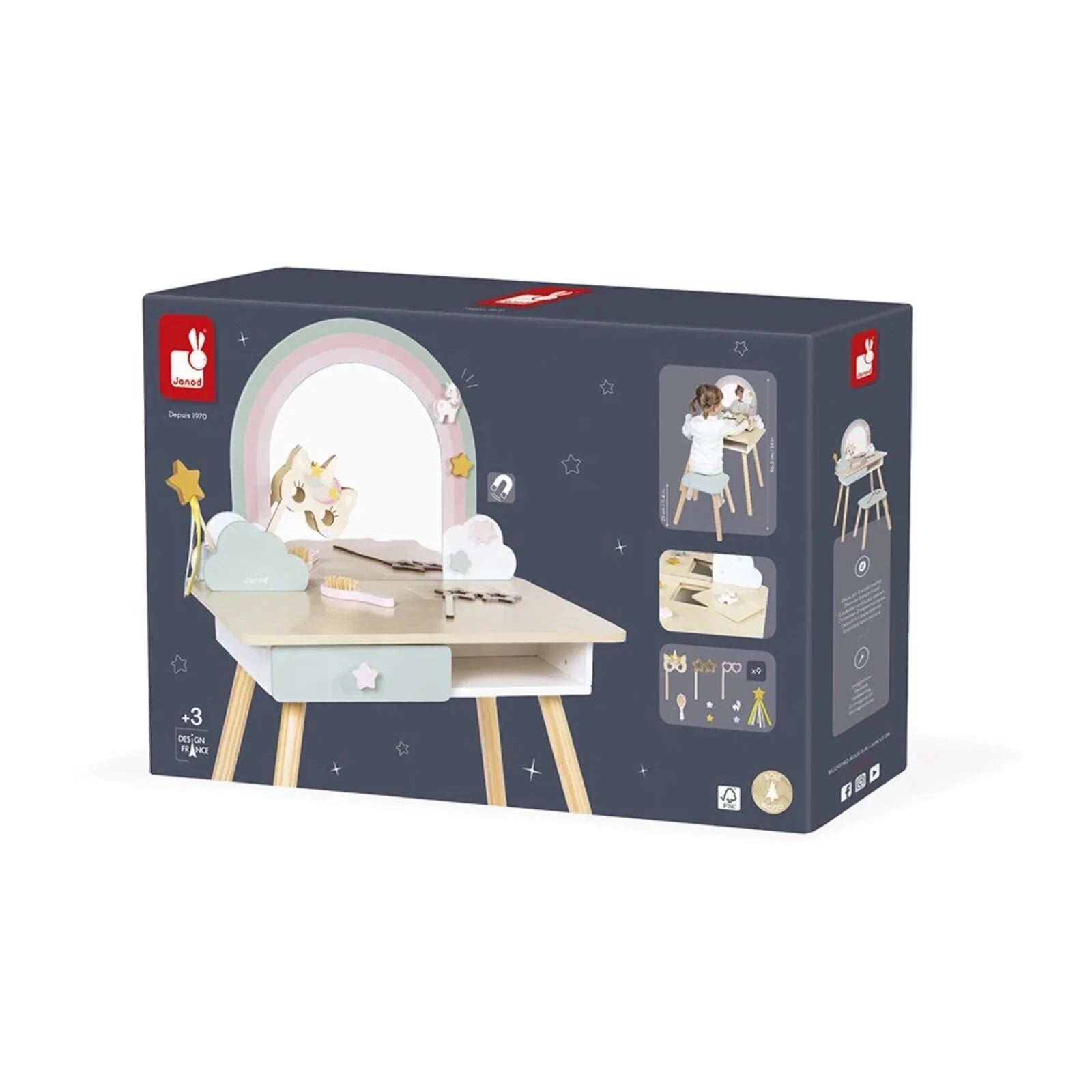 Janod Wooden Dressing Table - Unicorn - ebebek - Black Friday