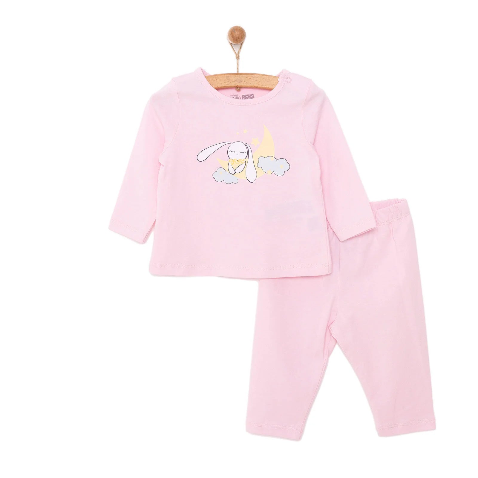 HelloBaby Girl Long Sleeve Pyjamas Set - Light Pink - ebebek - Black Friday
