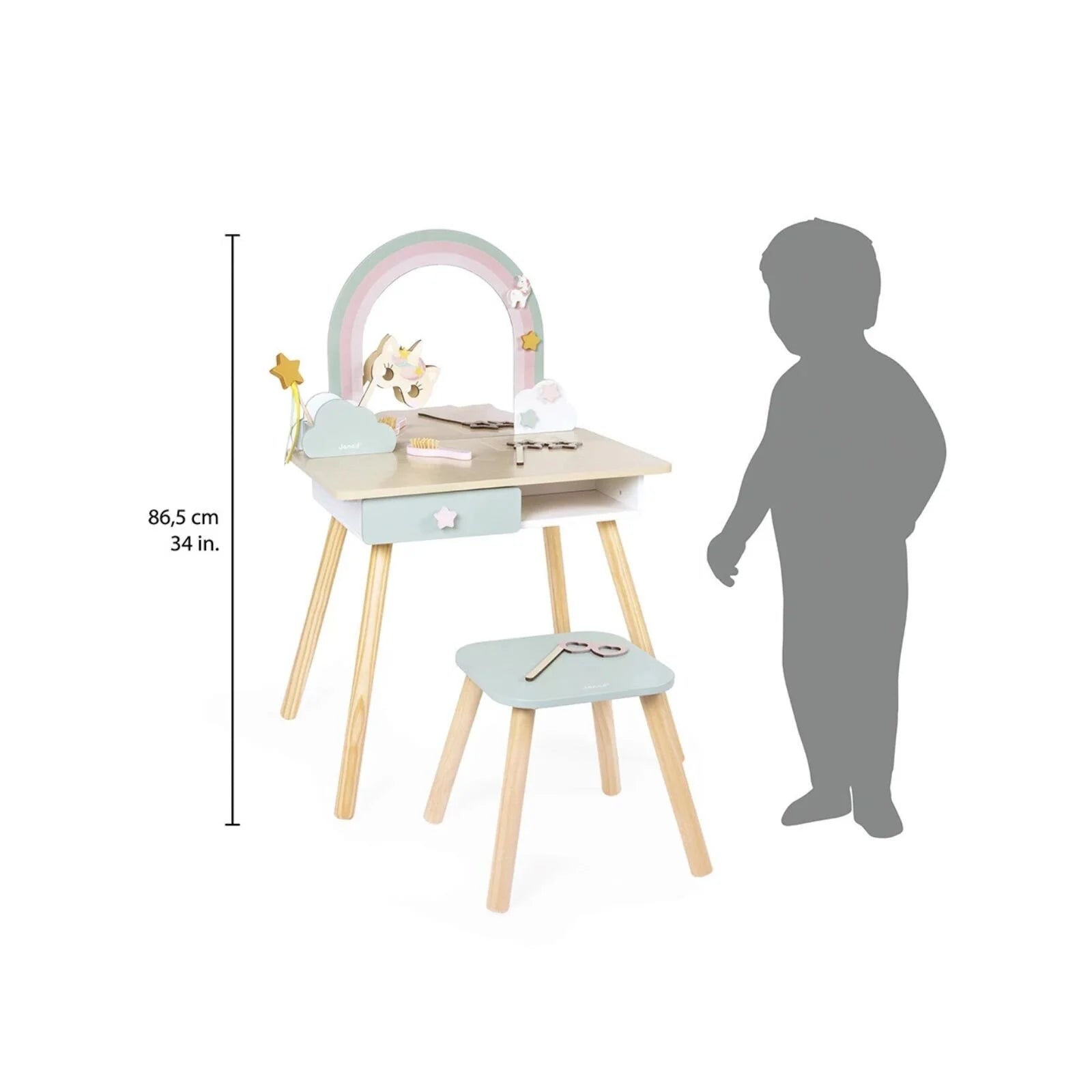 Janod Wooden Dressing Table - Unicorn - ebebek - Black Friday