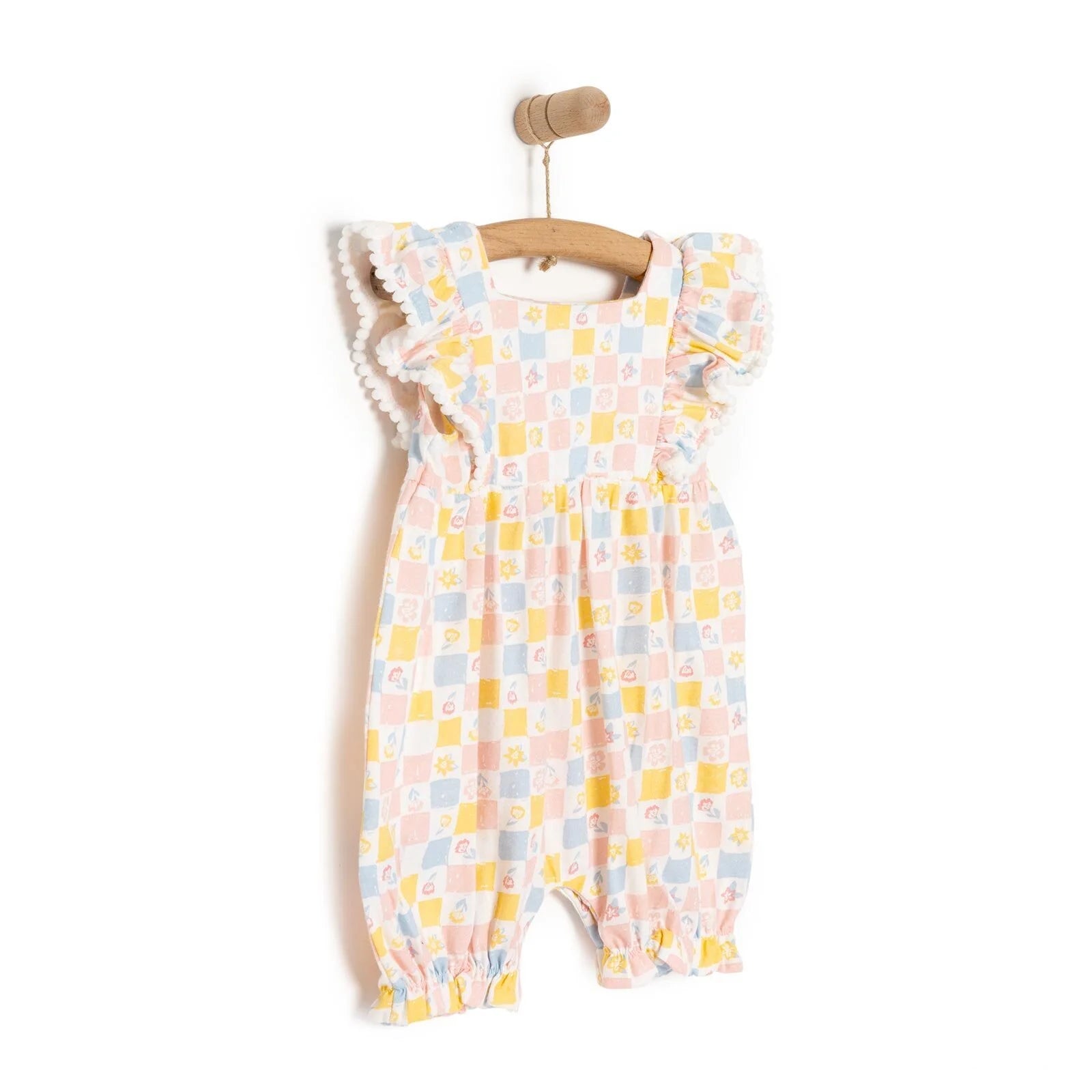 HelloBaby Flowers Girl Short Overalls - Printed - ebebek - Black Friday