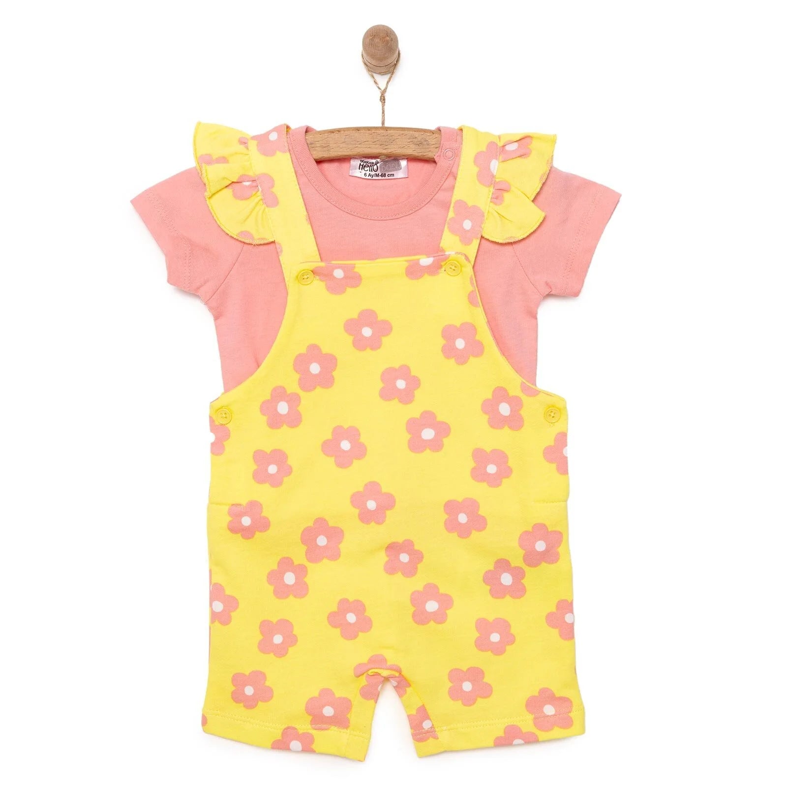HelloBaby Girl Flowers Patterned Overall - Salmon - ebebek - Black Friday