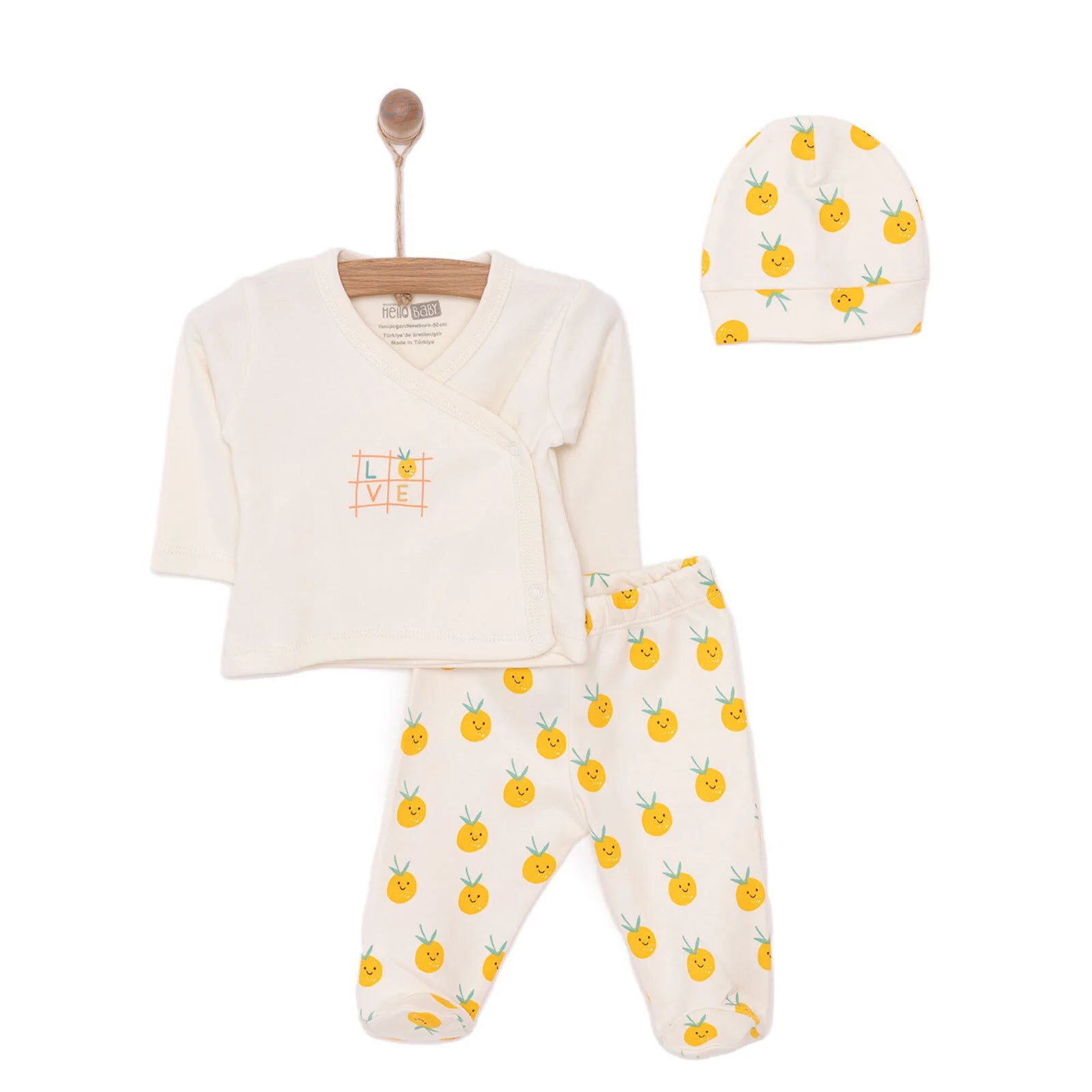 HelloBaby Baby Girl Body - Footed Bottom - Hat - Ecru - ebebek - Black Friday