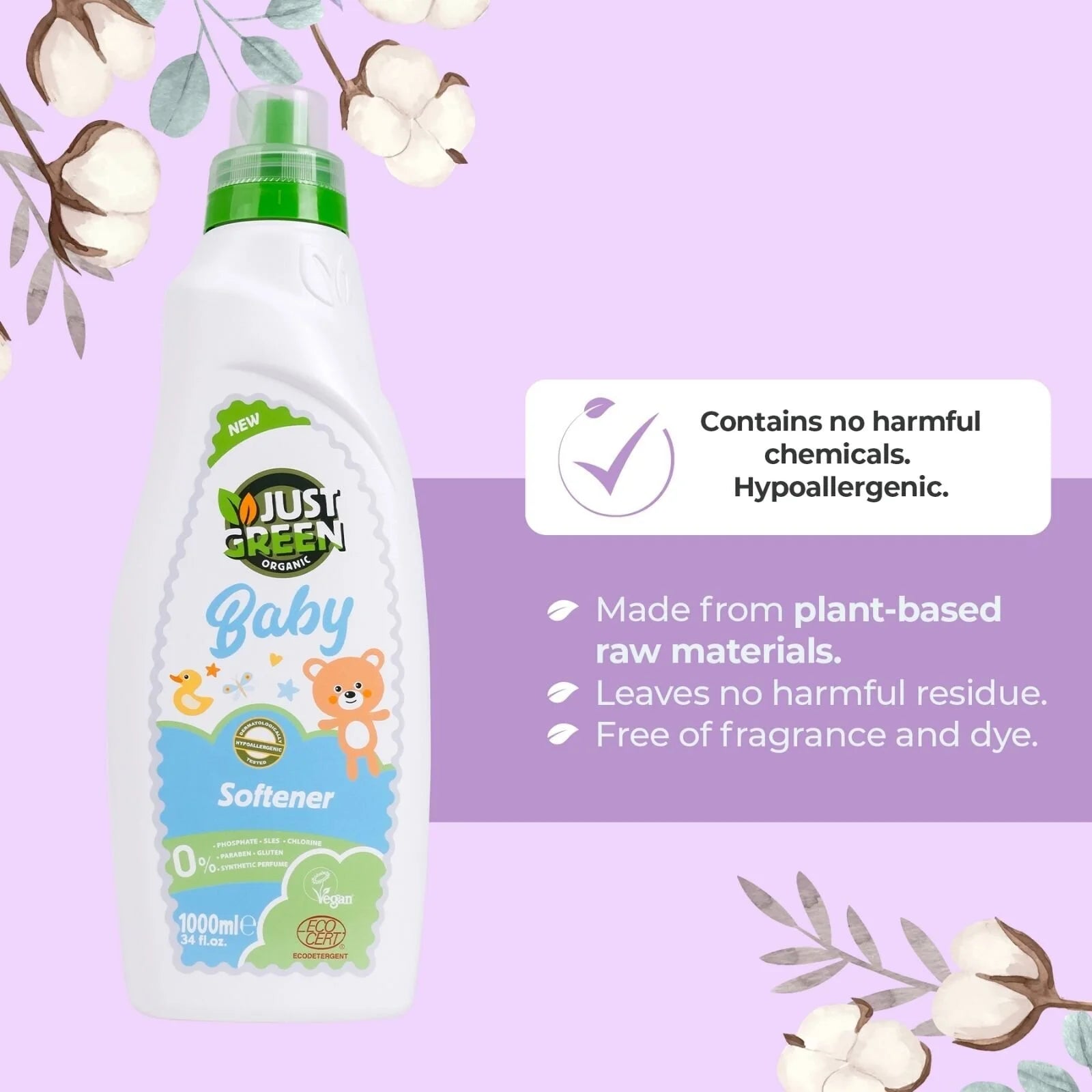 Just Green Organic Baby Laundry Softener 1000ml - ebebek - Black Friday