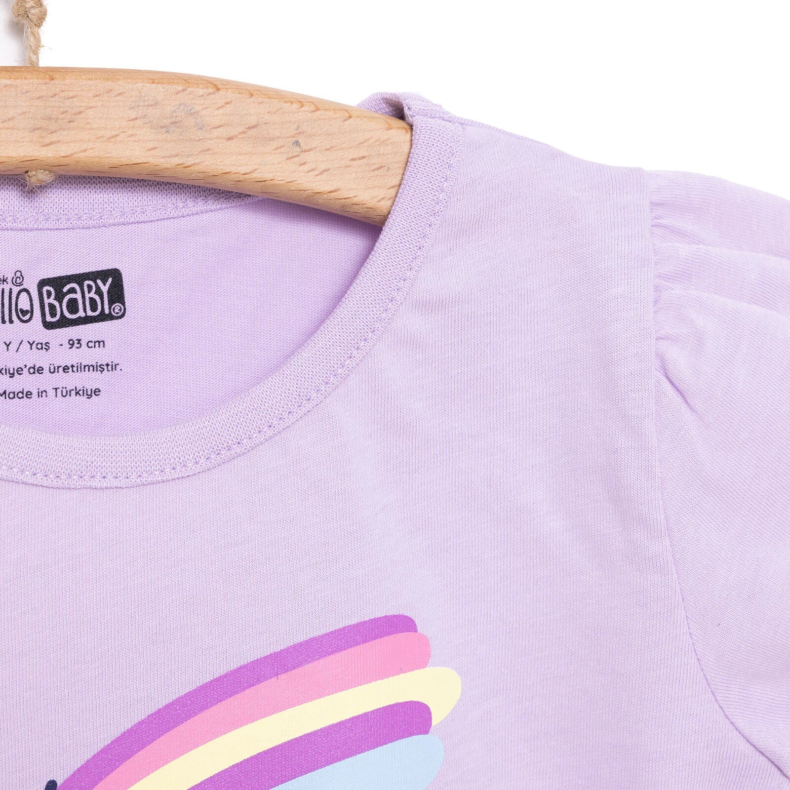 HelloBaby Basic Girl Falling Star Printed Tshirt - Purple - ebebek - Black Friday