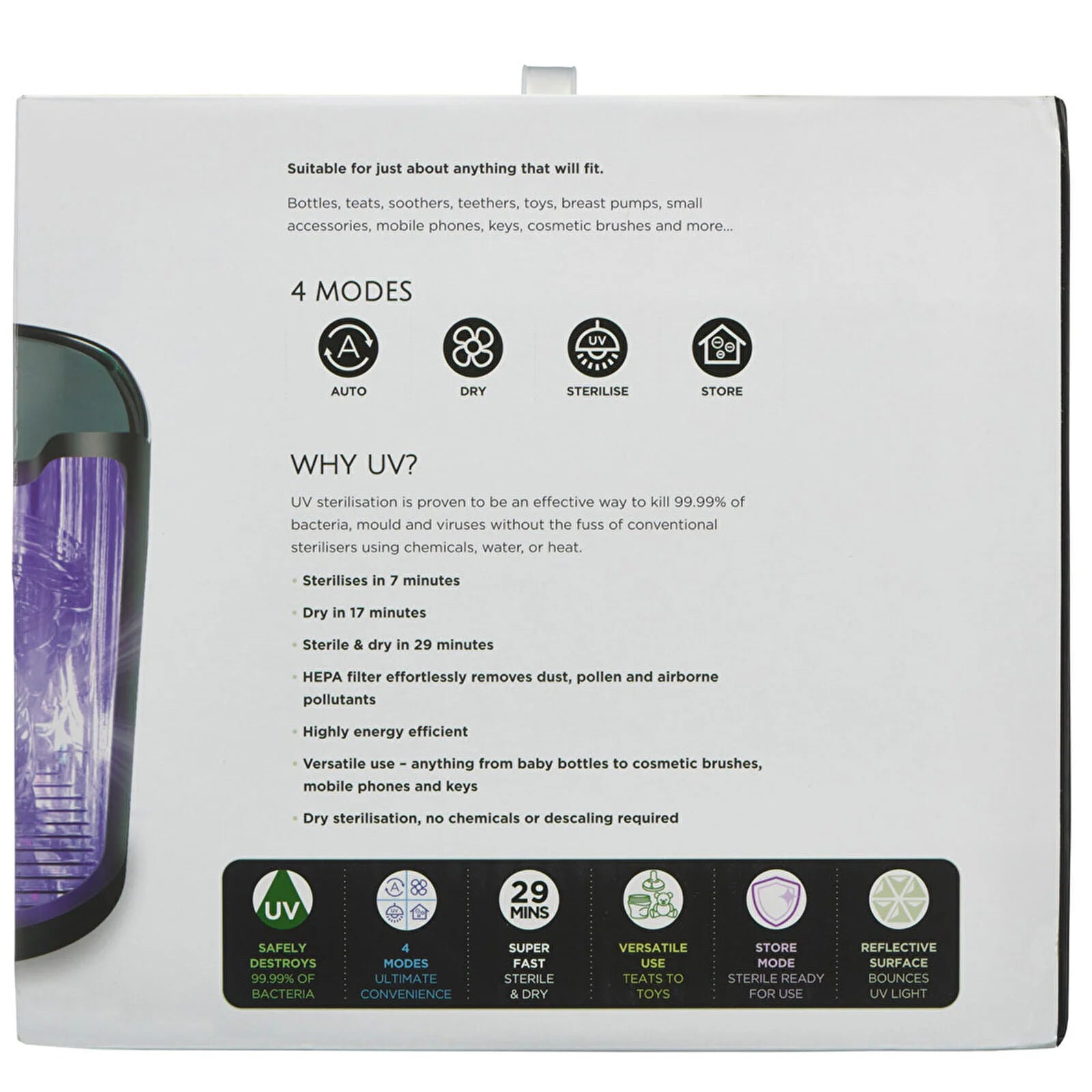 Vital Baby Nurture Advanced Pro UV Steriliser & Dryer - Black - ebebek - Black Friday